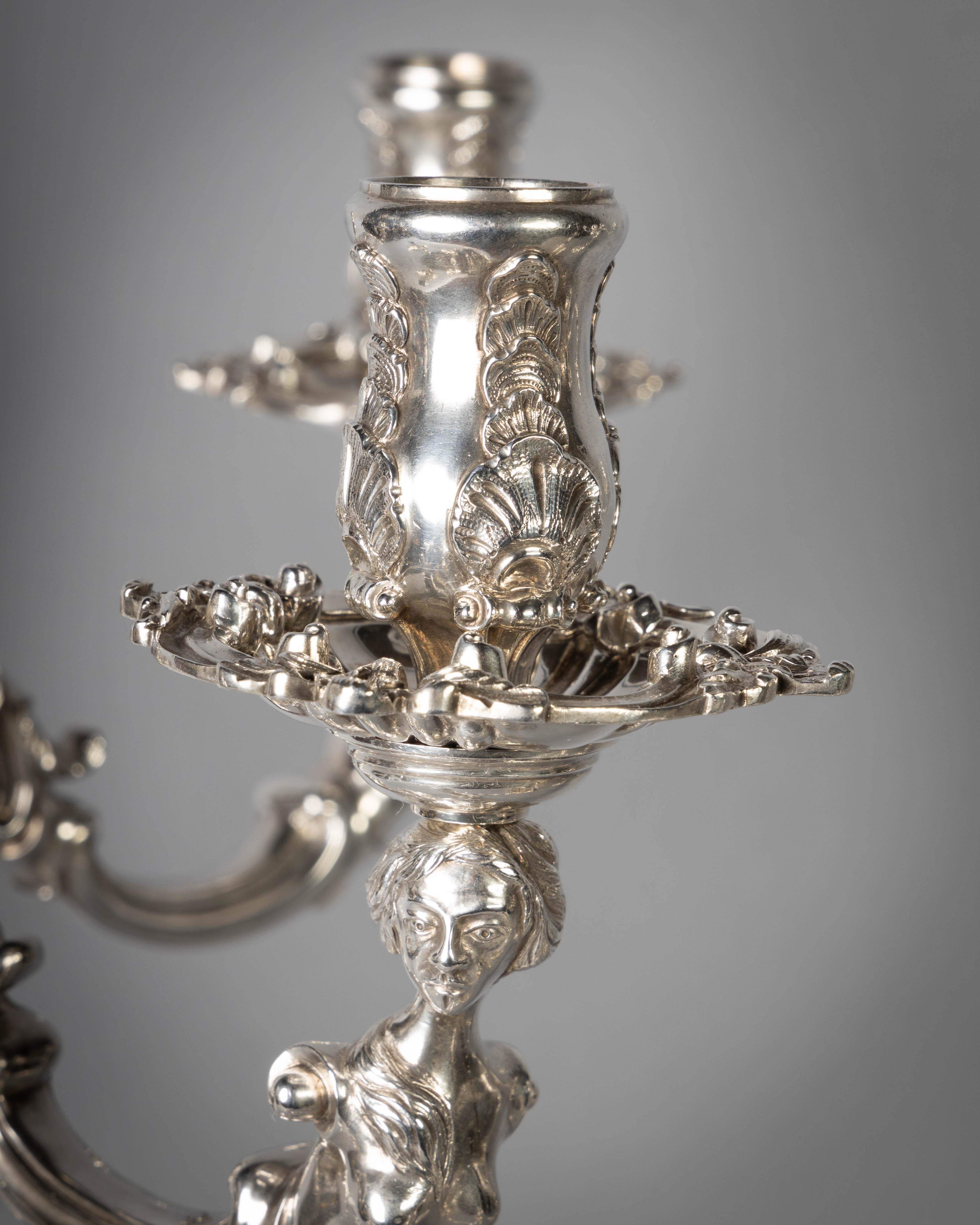 Suite of Four English Silver Candelabra In Excellent Condition For Sale In New York, NY
