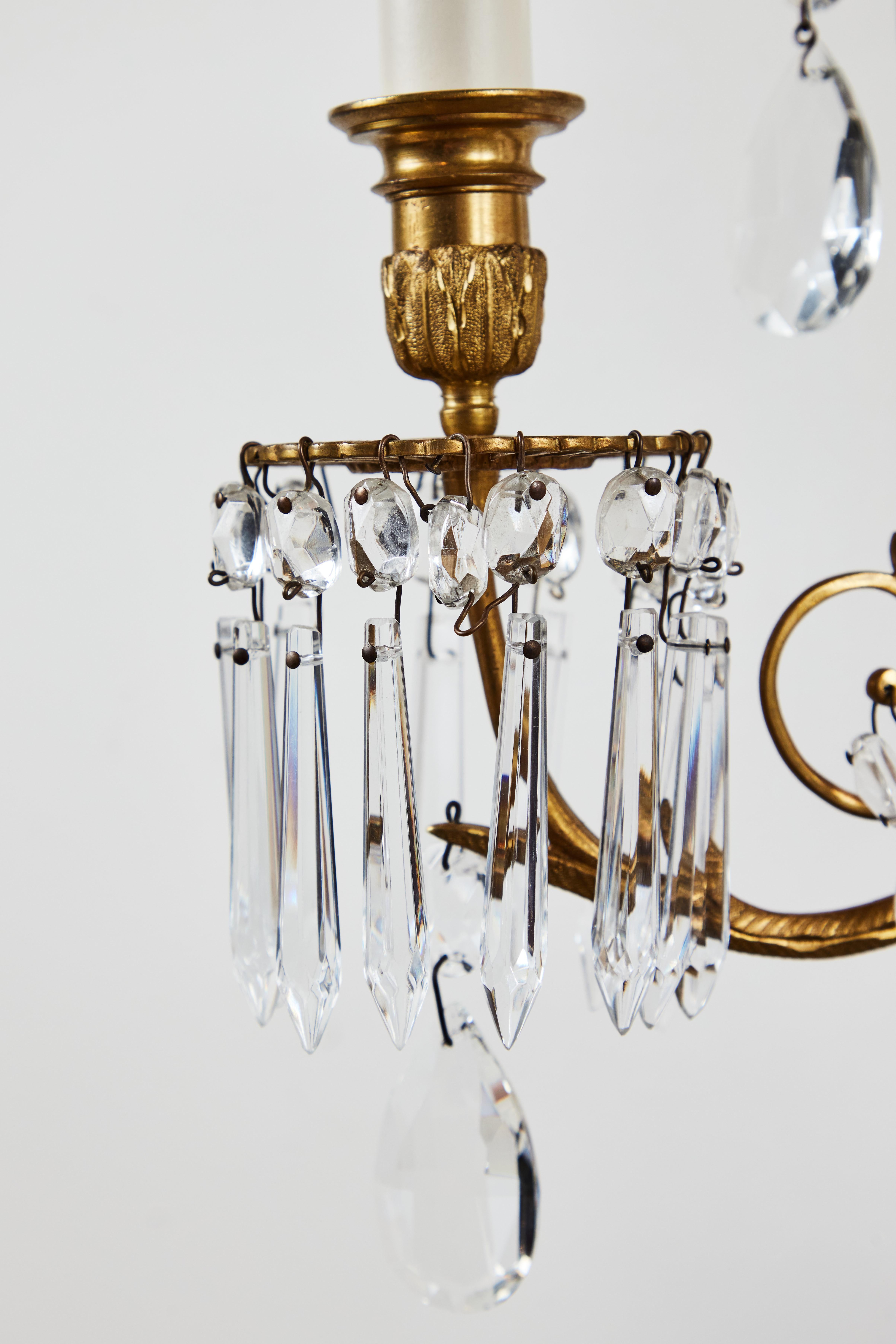 Suite of Russian, Cut Crystal Sconces For Sale 1