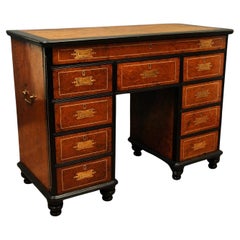 Antique A Super Example Oa A Chinese Export Amboyna And Ebony Desk