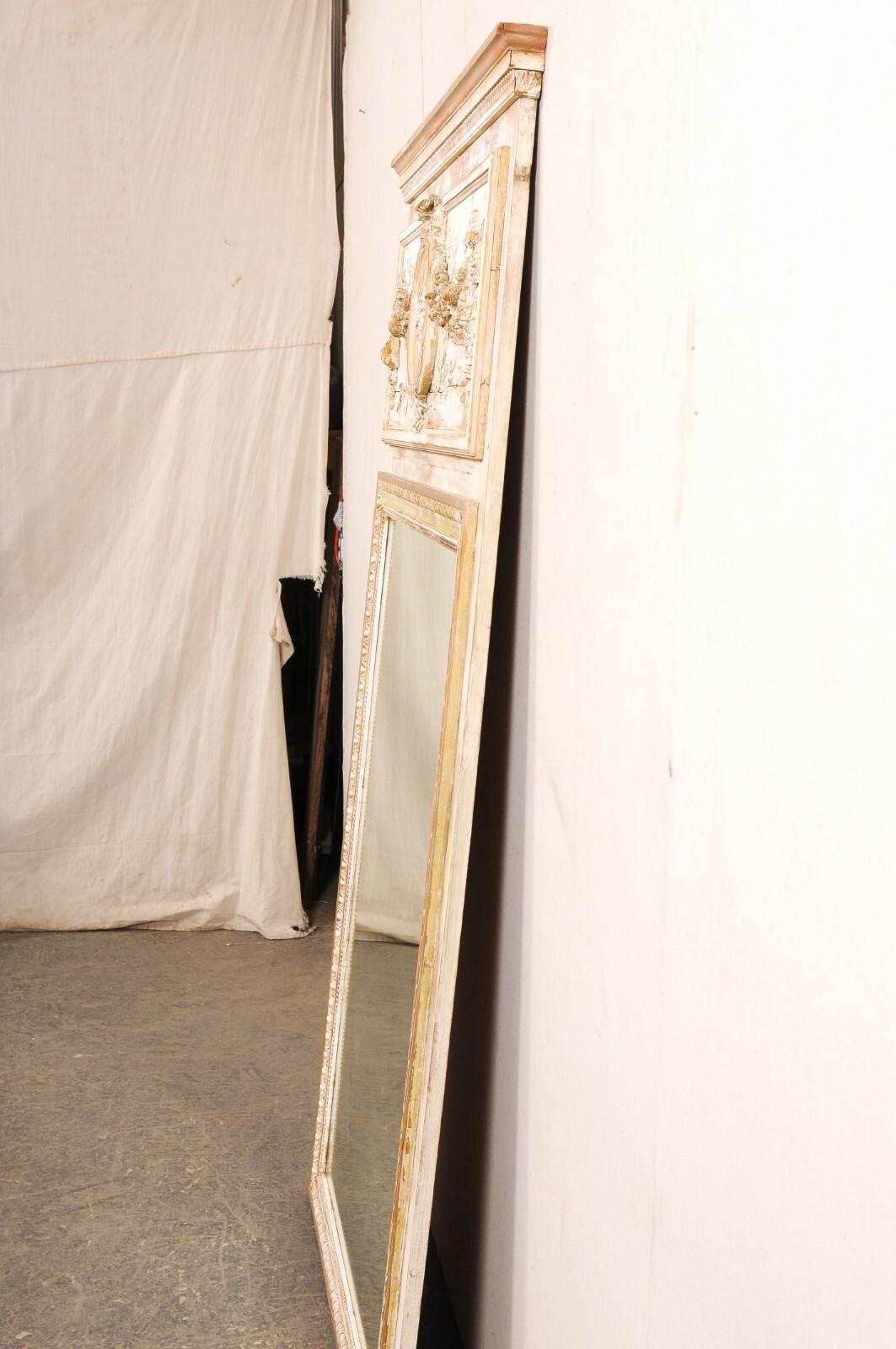 A Superb 19th C. French Neoclassical Trumeau Mirror, 6.75 Ft Tall 6