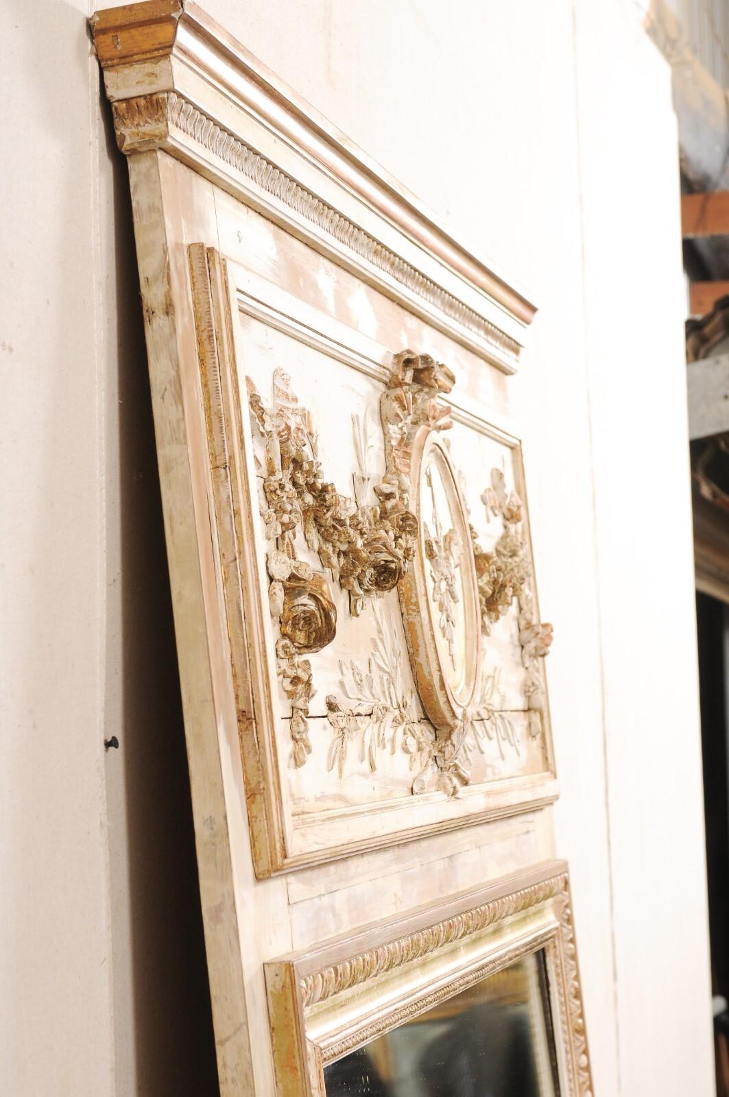 A Superb 19th C. French Neoclassical Trumeau Mirror, 6.75 Ft Tall 7