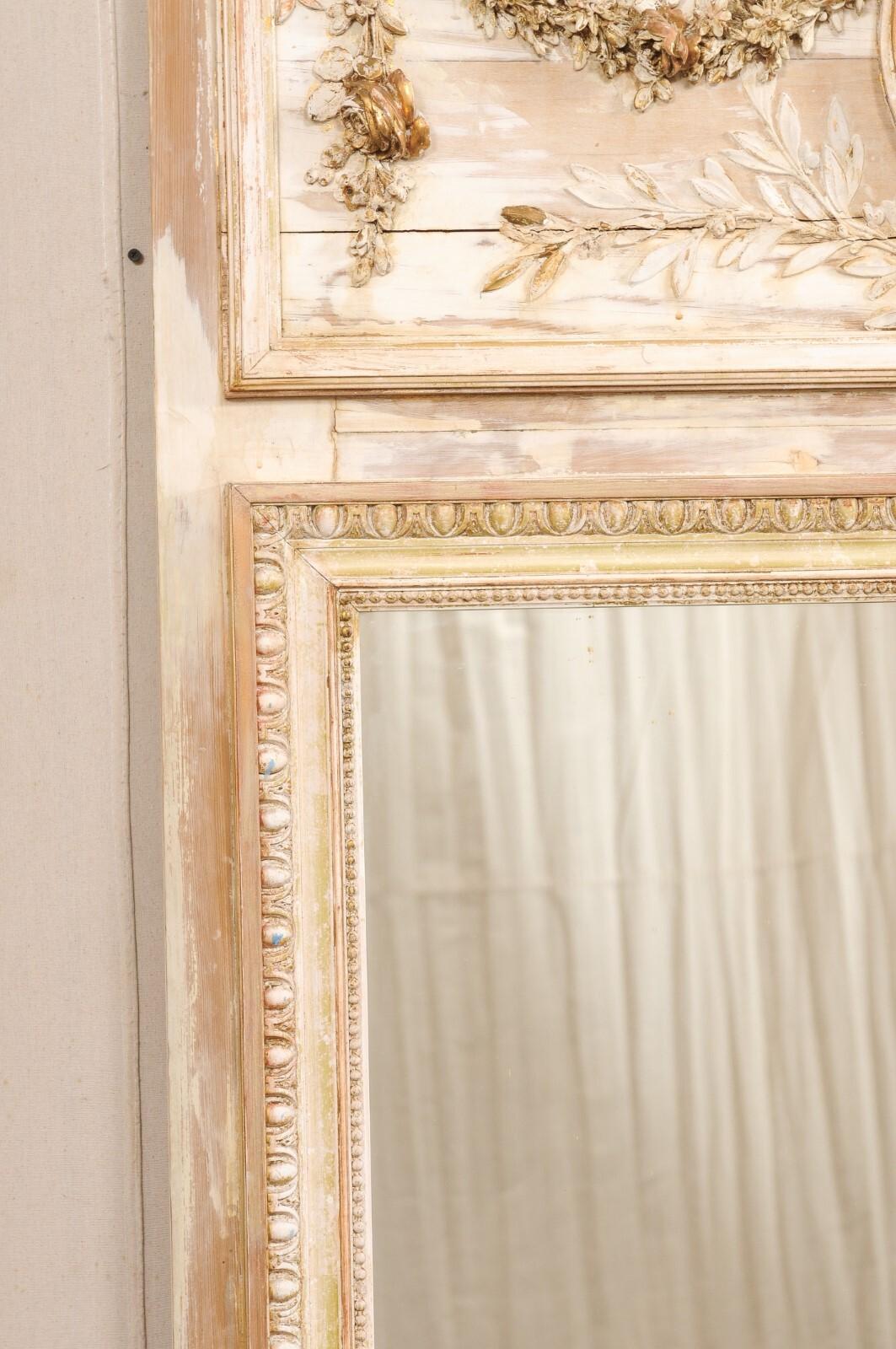 A Superb 19th C. French Neoclassical Trumeau Mirror, 6.75 Ft Tall 1