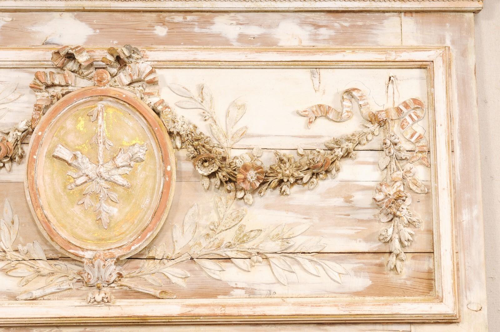 A Superb 19th C. French Neoclassical Trumeau Mirror, 6.75 Ft Tall 4