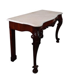 Superb 19th Century Carrara White Marble Top Hall or Console Table