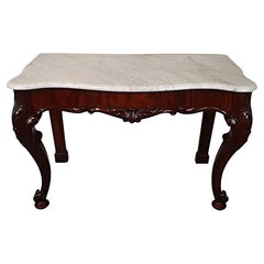 Superb 19th Century Carrara White Marble Top Hall or Console Table