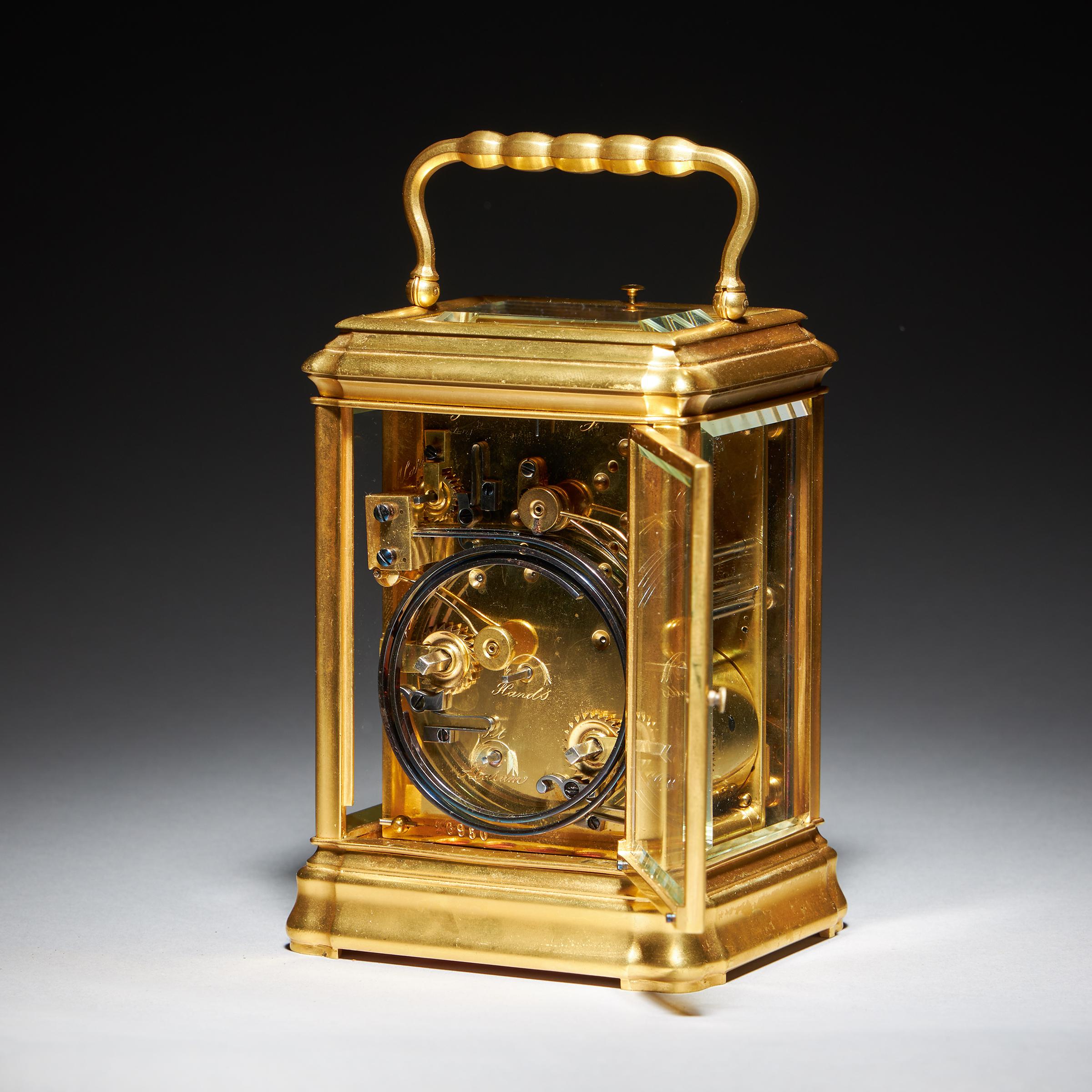 Eine prächtige achttägige Grande Sonnerie-Karrenuhr aus dem 19. Jahrhundert, um 1870. im Angebot 4