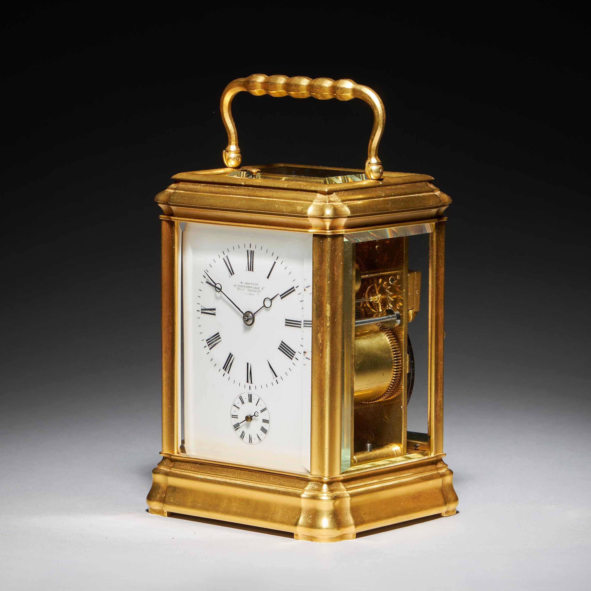 Eine prächtige achttägige Grande Sonnerie-Karrenuhr aus dem 19. Jahrhundert, um 1870. (Napoleon III.) im Angebot