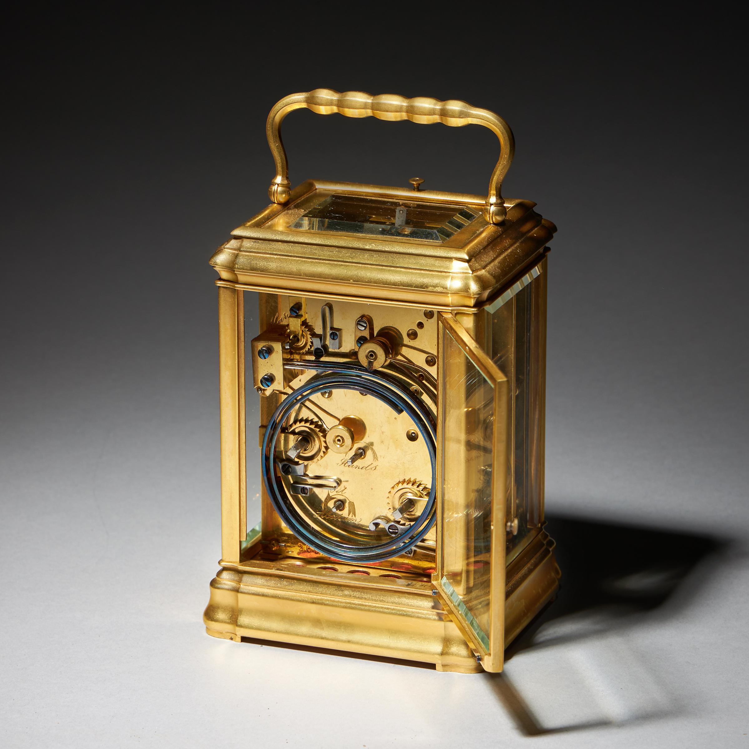 Eine prächtige achttägige Grande Sonnerie-Karrenuhr aus dem 19. Jahrhundert, um 1870. im Angebot 3