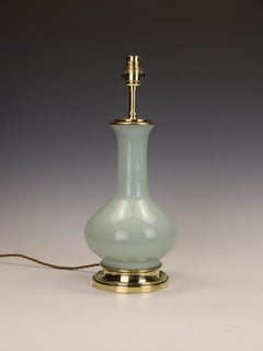 A Superb 19th Century French Celadon Porcelain Table Lamp
