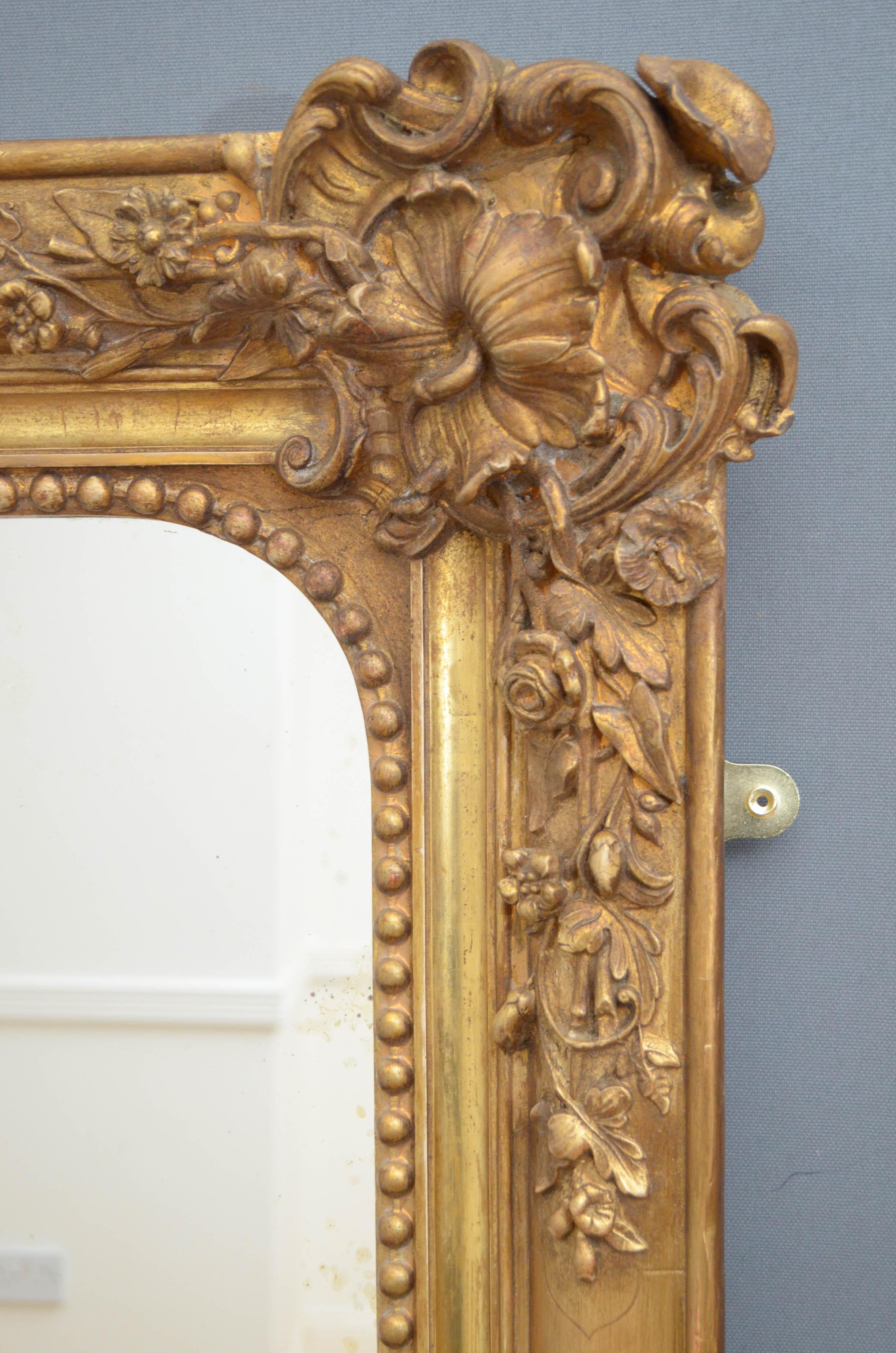 Superb 19th Century Gilded Wall Mirror 4