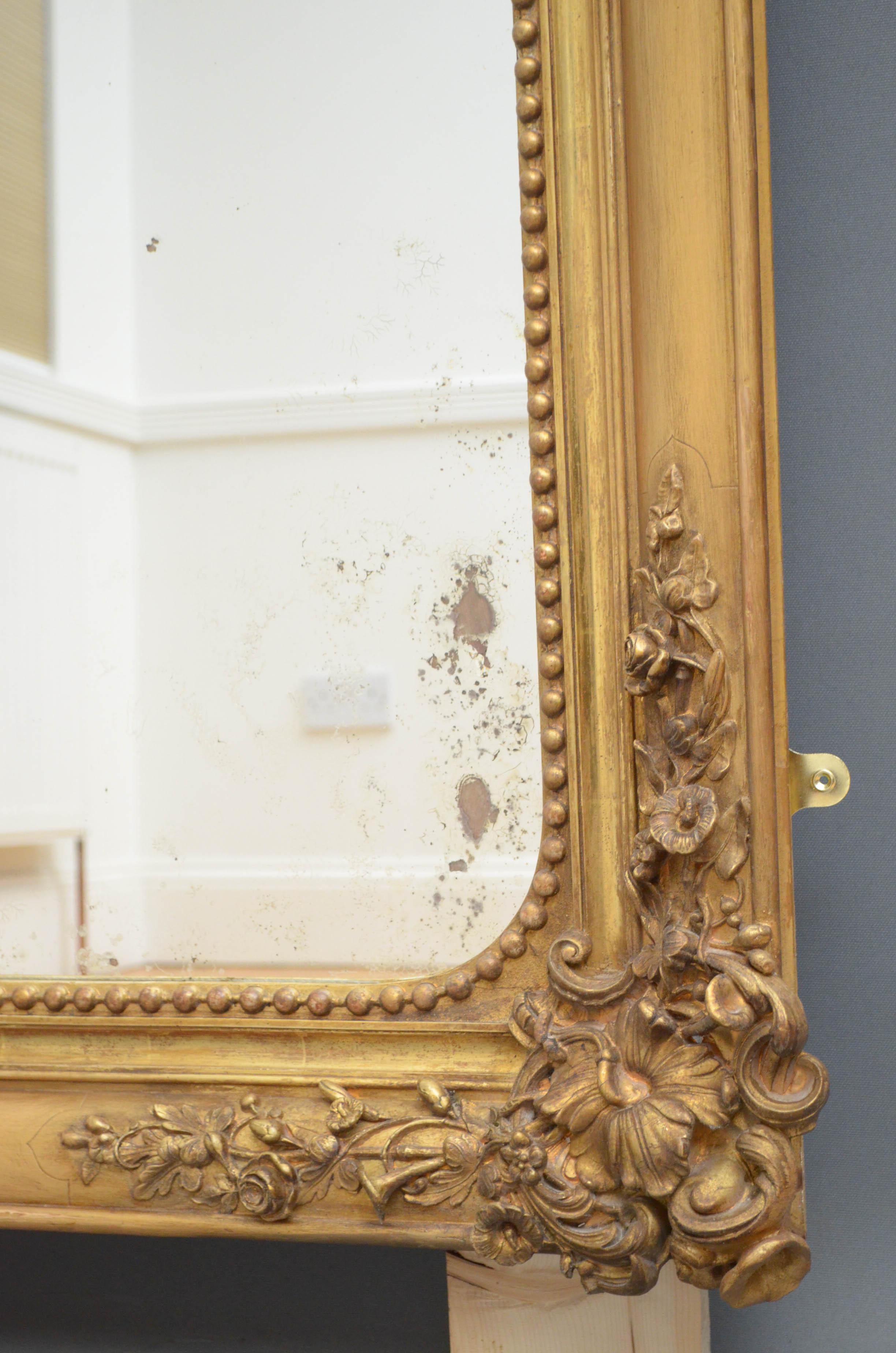 Superb 19th Century Gilded Wall Mirror 5