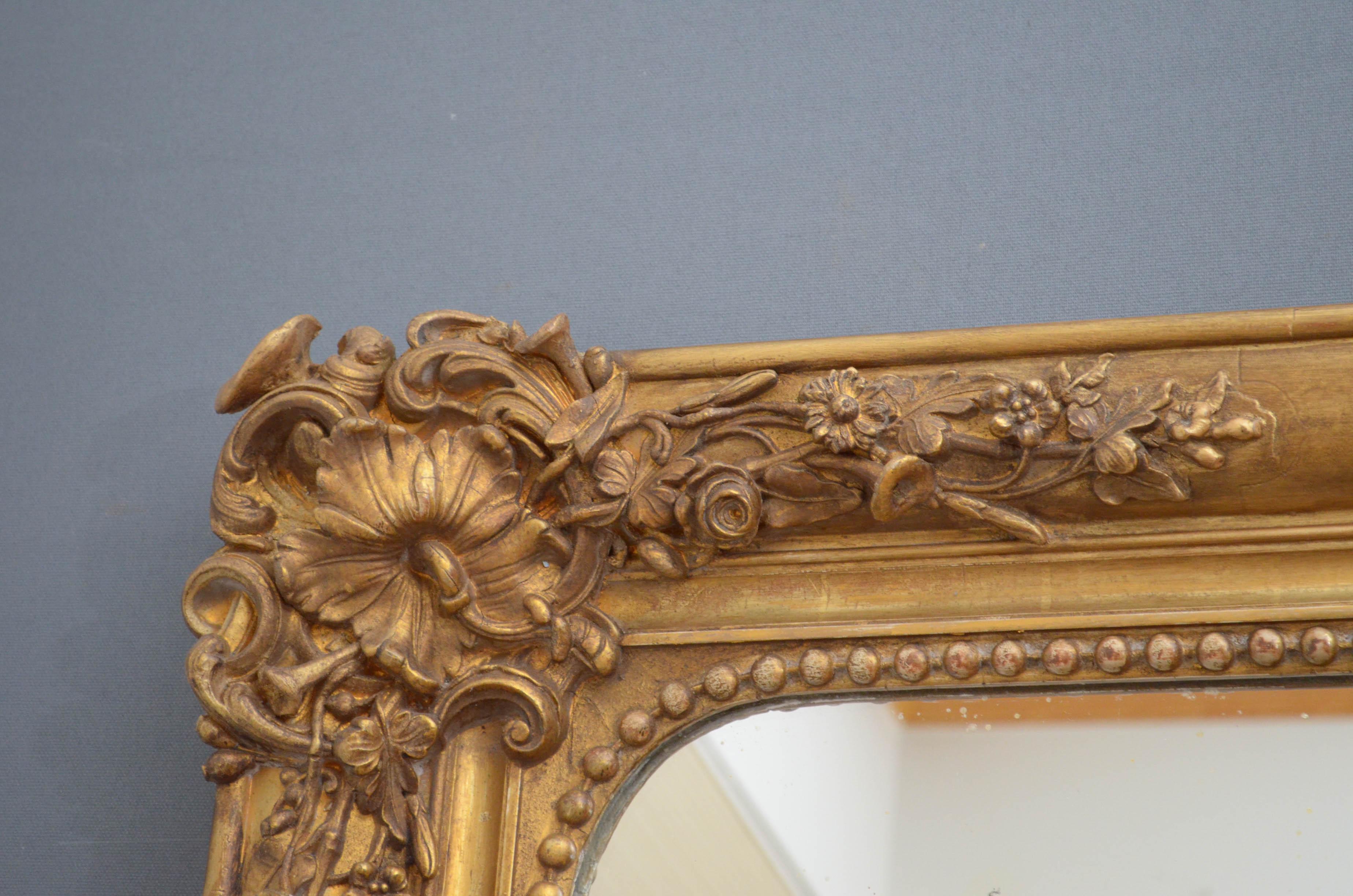 Mid-19th Century Superb 19th Century Gilded Wall Mirror