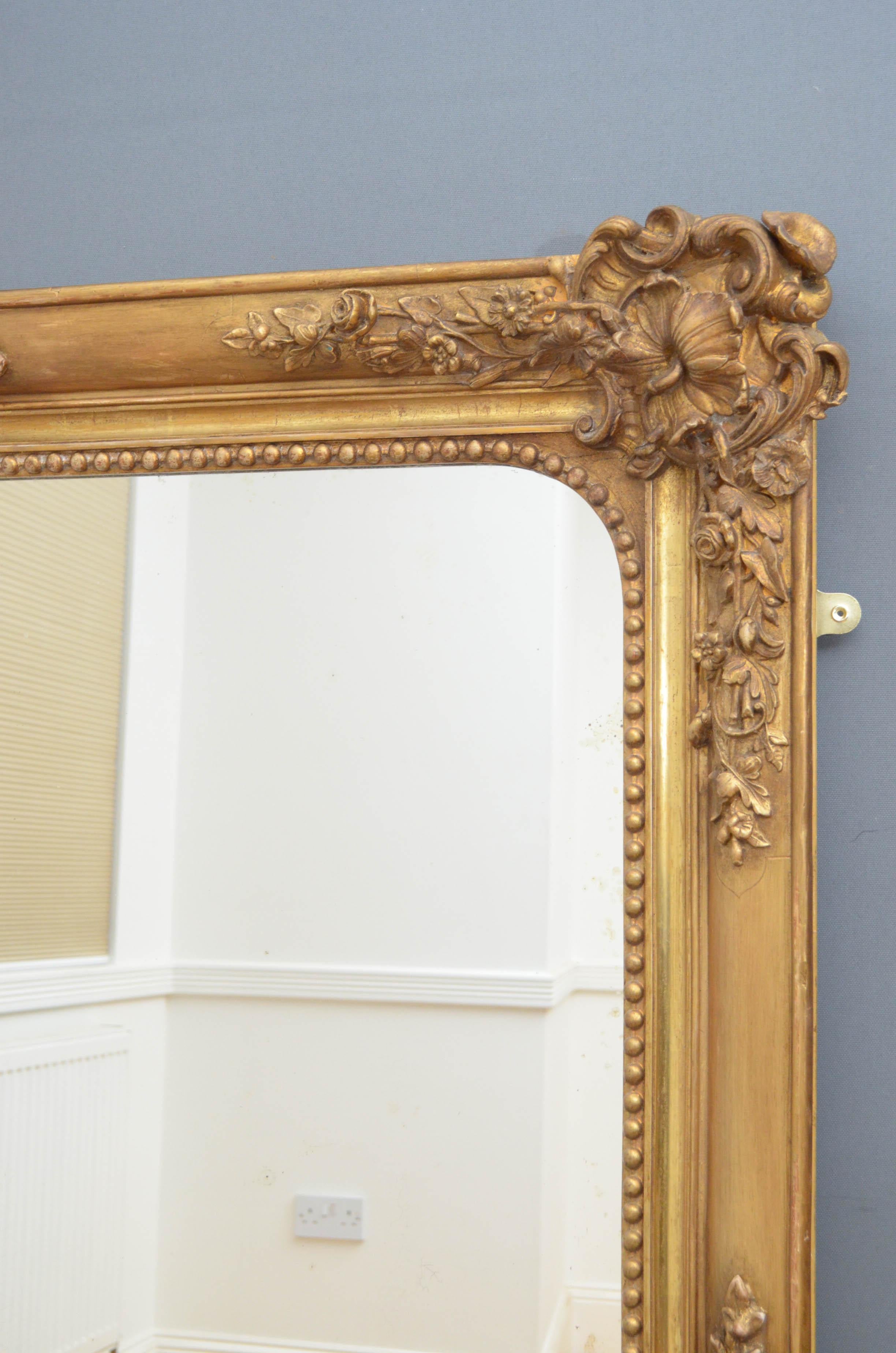 Gesso Superb 19th Century Gilded Wall Mirror
