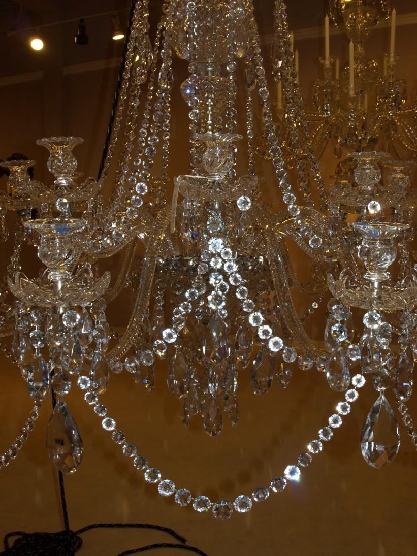 Hand-Carved Superb 19th Century Russian All Handcut Crystal Chandelier with 18 Lights For Sale
