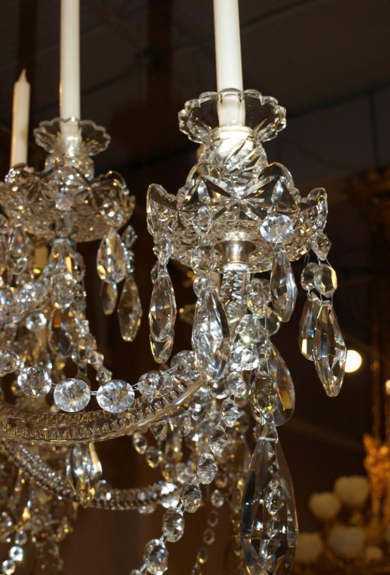 Mid-19th Century Superb 19th Century Russian All Handcut Crystal Chandelier with 18 Lights For Sale