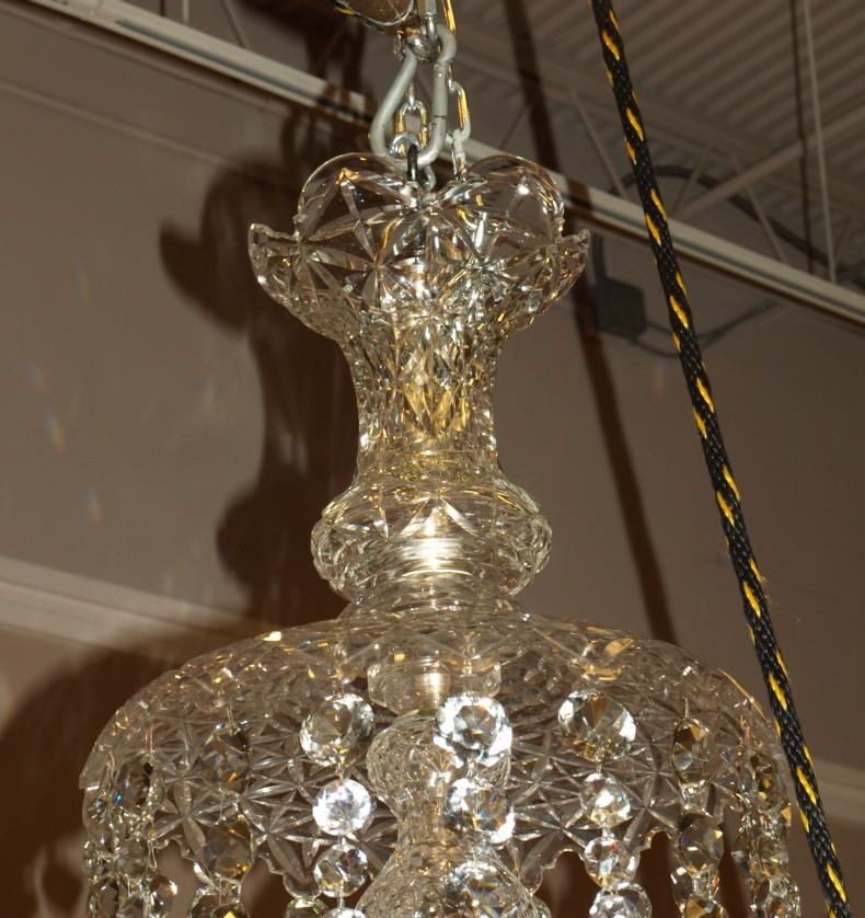 Superb 19th Century Russian All Handcut Crystal Chandelier with 18 Lights For Sale 1