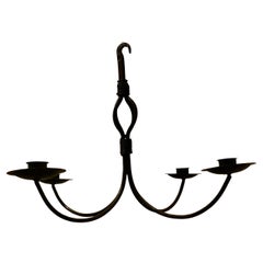 A Superb Aesthetic Iron Hanging Candelier  A very handsome piece.