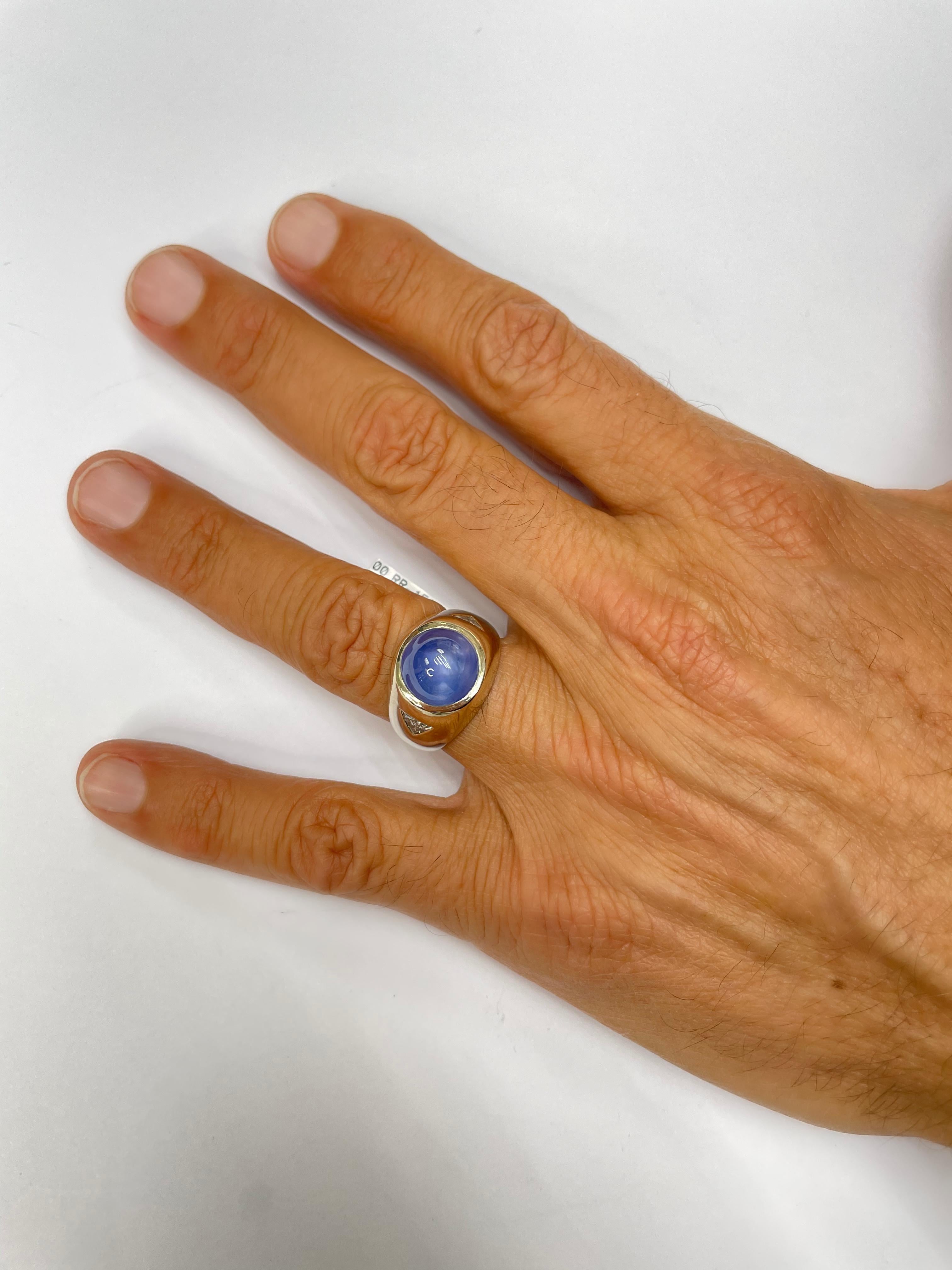 cabochon star sapphire ring