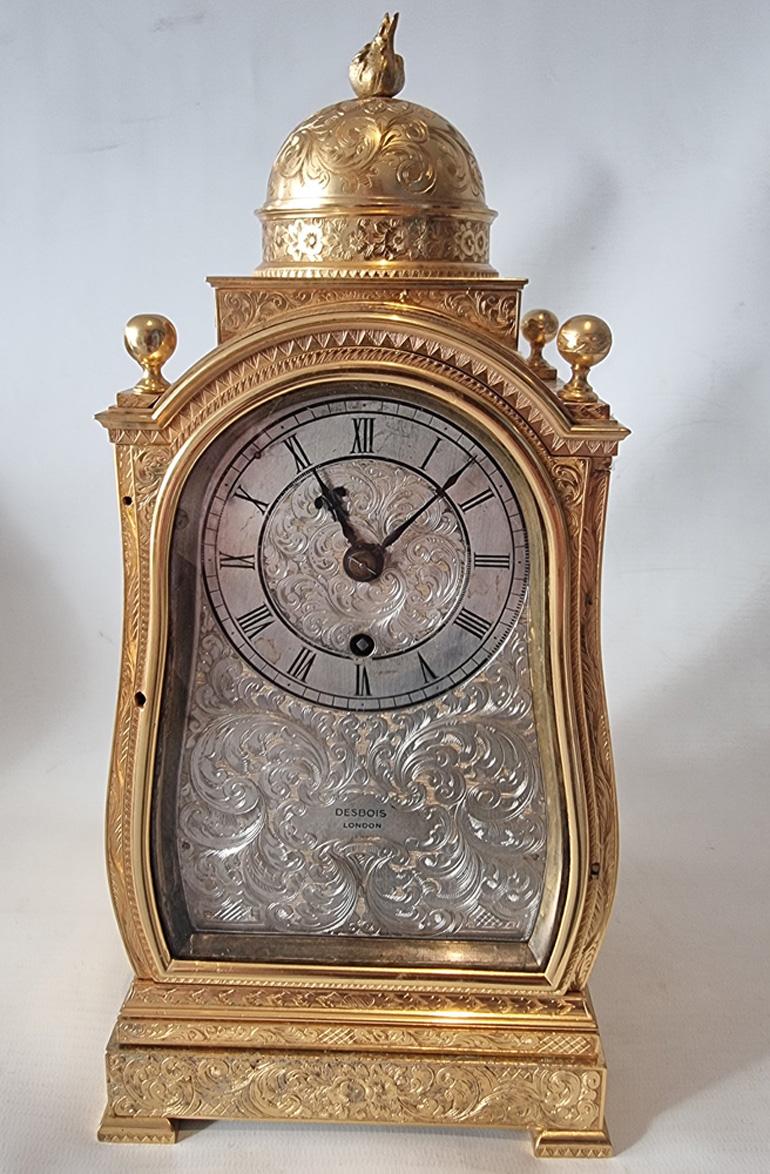An exceptional and perhaps unique English fusee  mantle clock timepiece by one of the nineteenth centuries greatest clock makers. Although not signed by Thomas Cole, this mantle or table clock can be safely attributed to Thomas Cole as noted by John