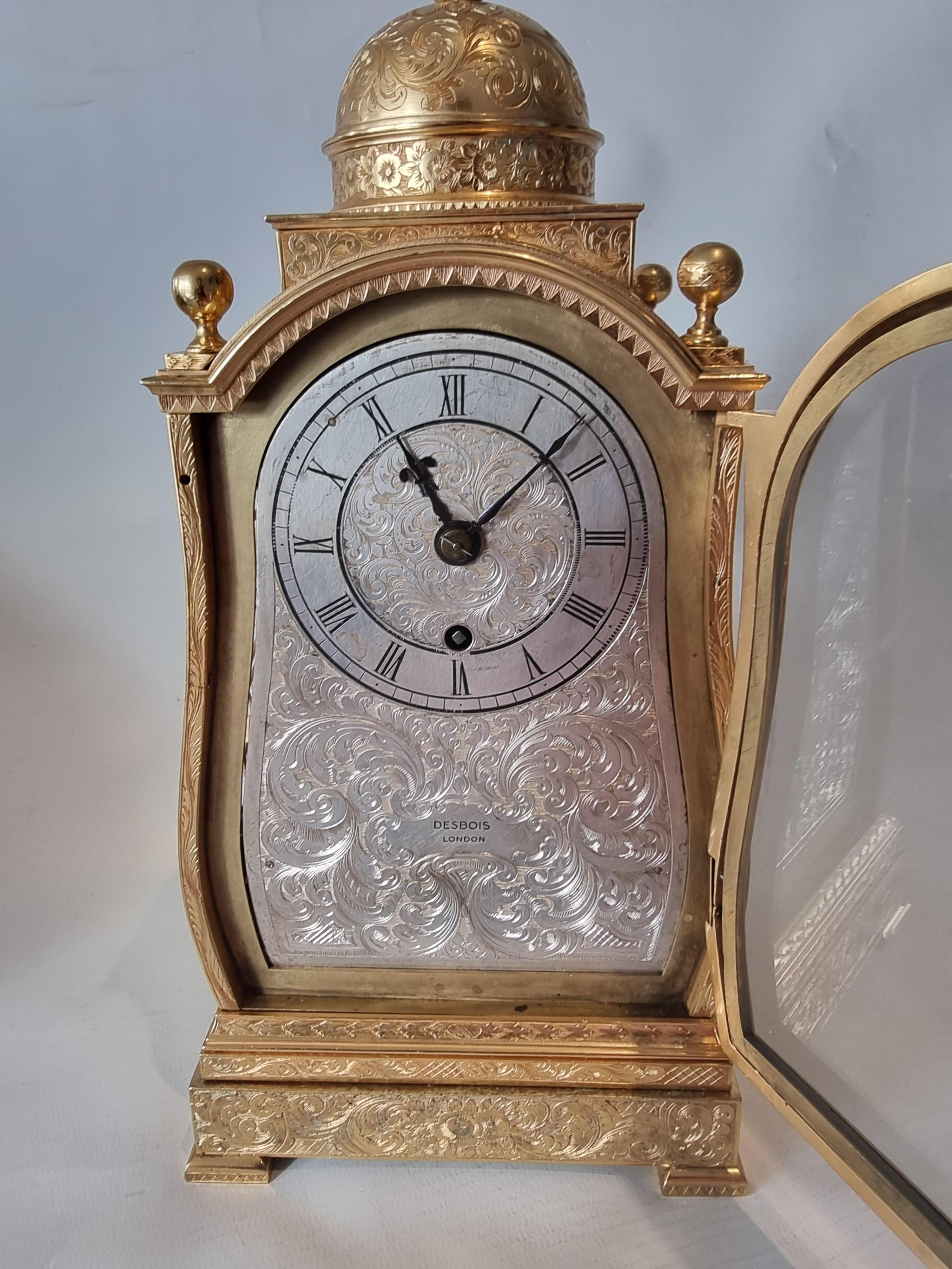 A Superb and very rare Engraved Thomas Cole Mantle Clock im Angebot 1