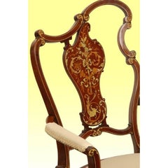 Superb Antique Inlaid Mahogany Arm Chair