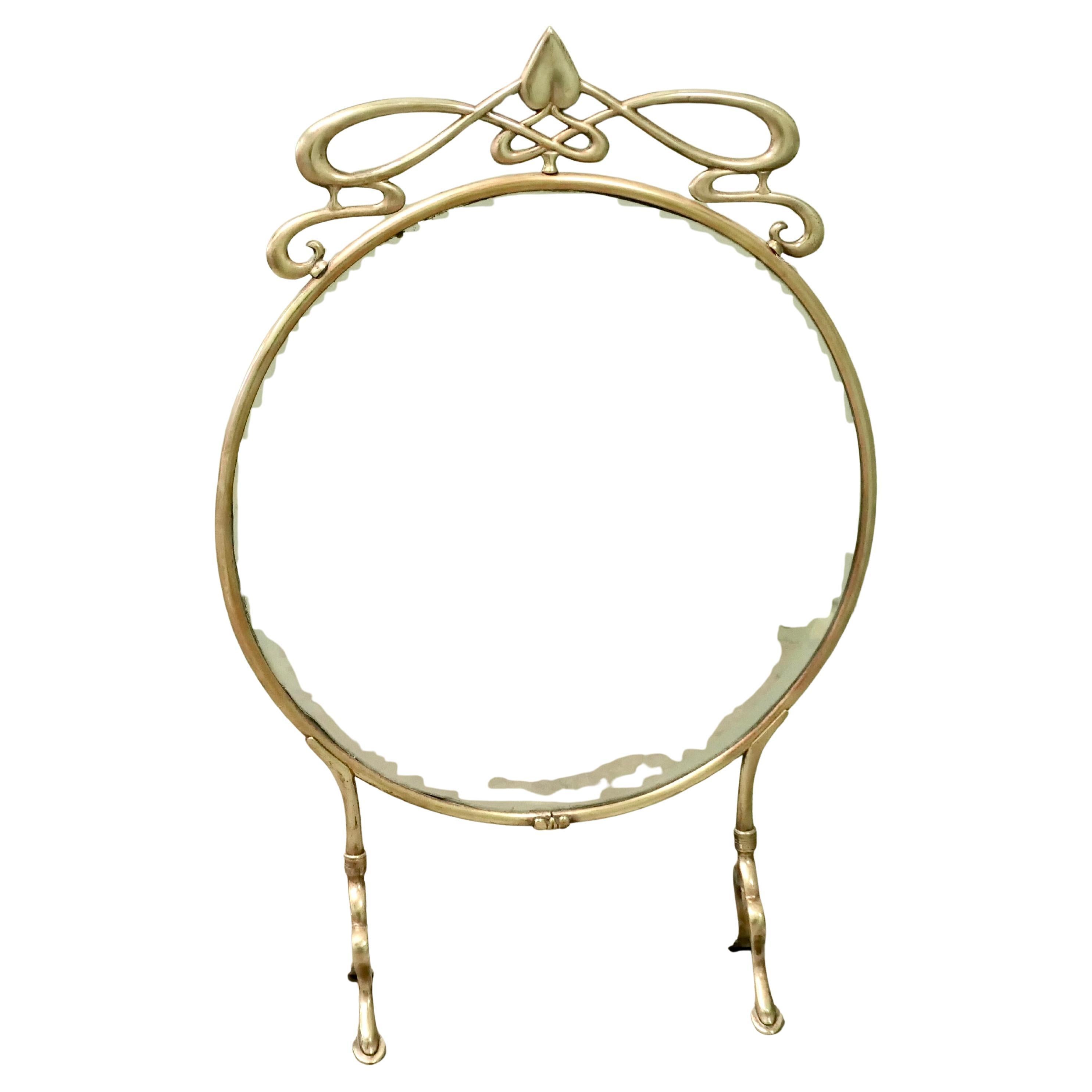 A Superb Art Nouveau Mirror Fire Screen