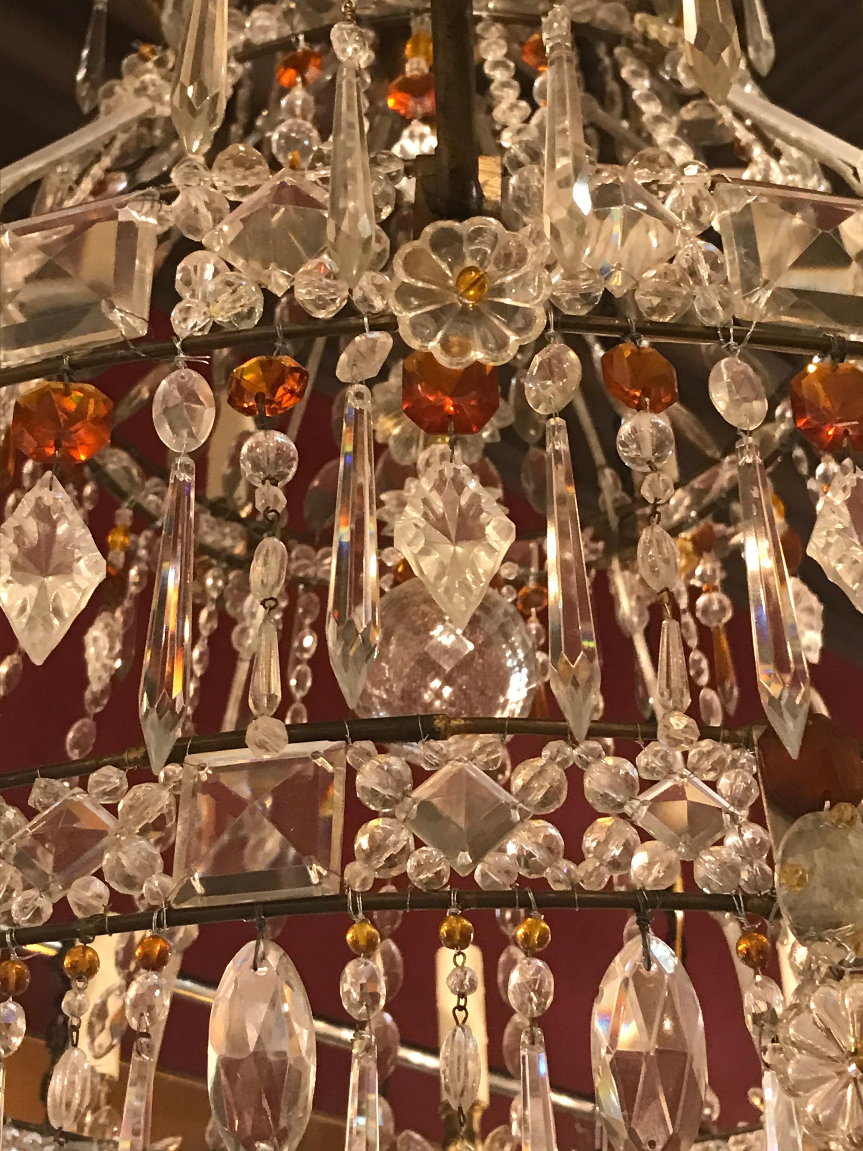 Suédois Superbe lustre baltique, à l'origine pour bougies, vers 1860 en vente