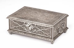A superb Dutch-colonial Indonesian silver filigree sirih box