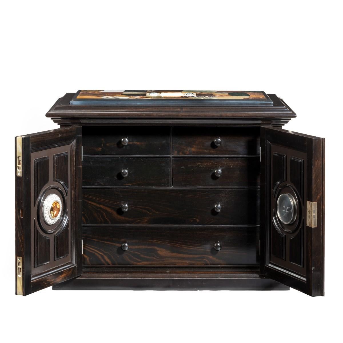Superb Early Victorian Ebony Collector’s Cabinet For Sale 2