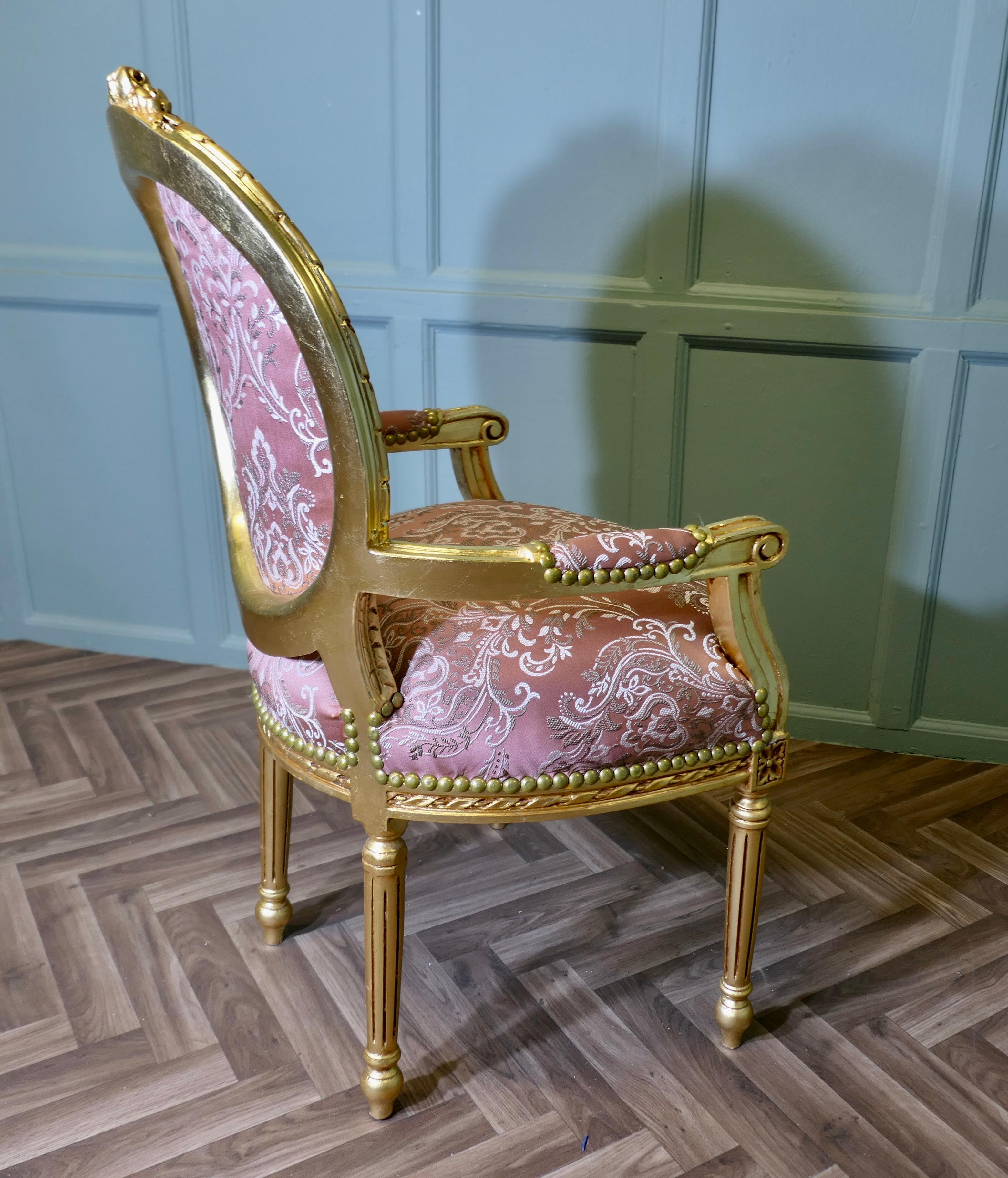 A Superb French 19th Century Gilt Salon Chair For Sale 2
