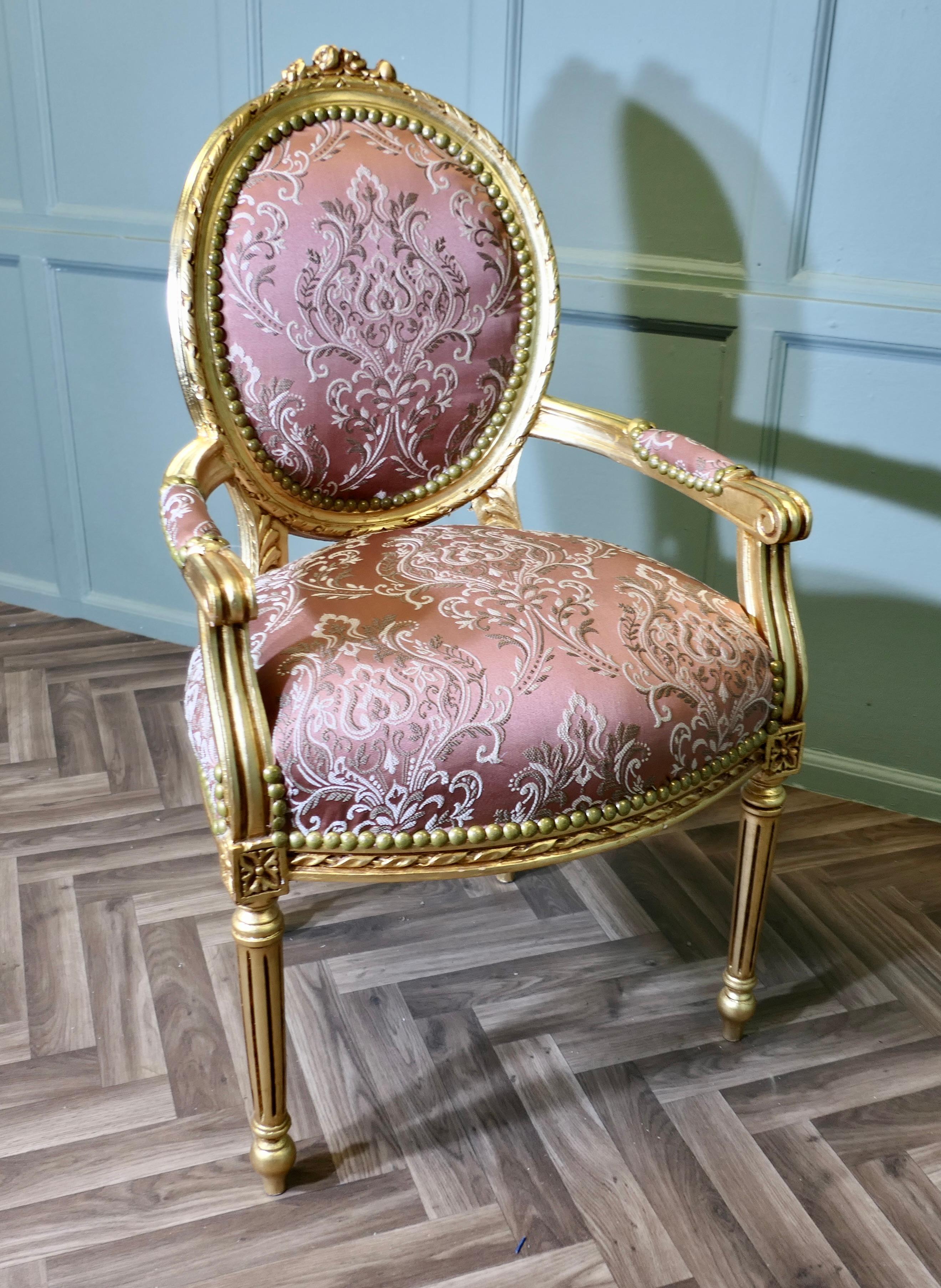A Superb French 19th Century Gilt Salon Chair For Sale 3