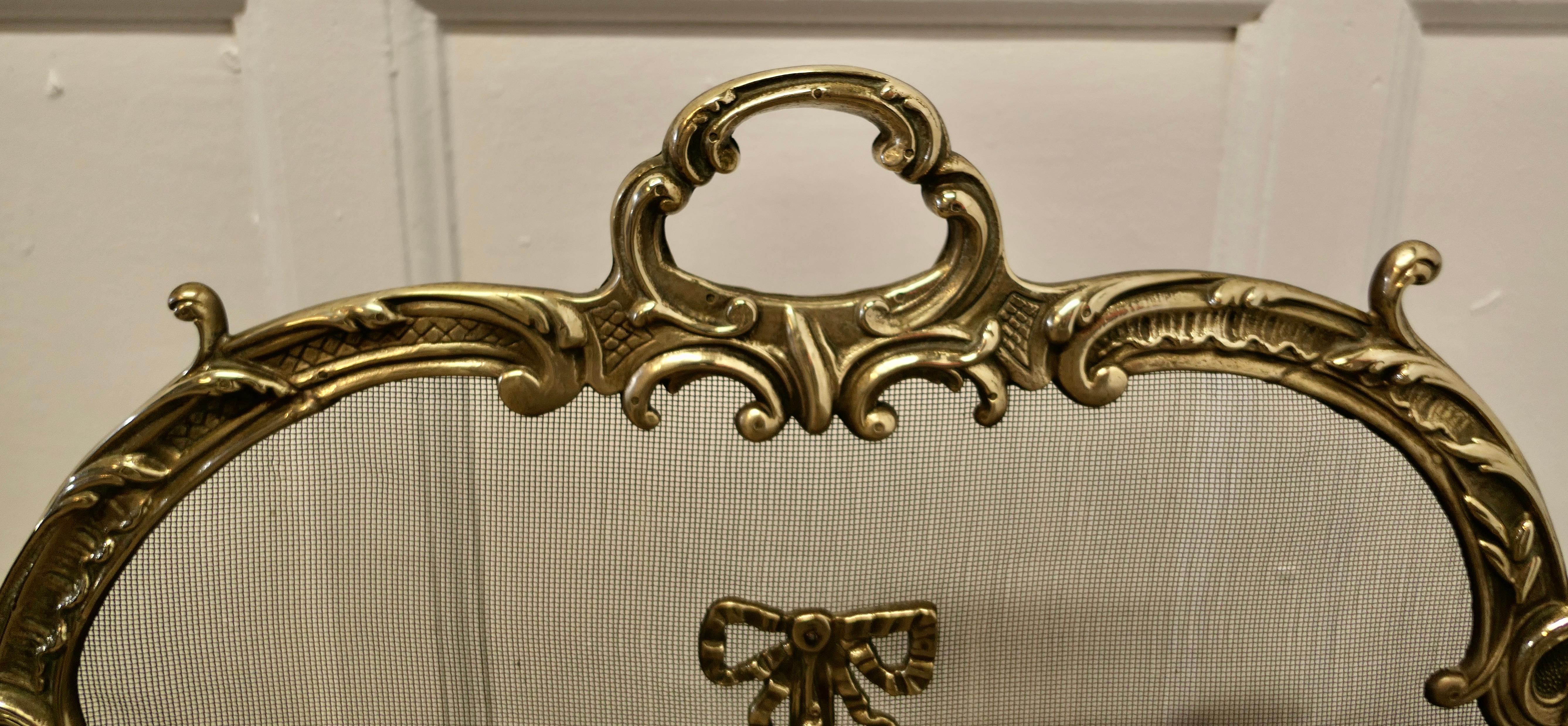 A Superb French Brass Rococo Fire Guard, Screen  The Fire guard is a superb   For Sale 1