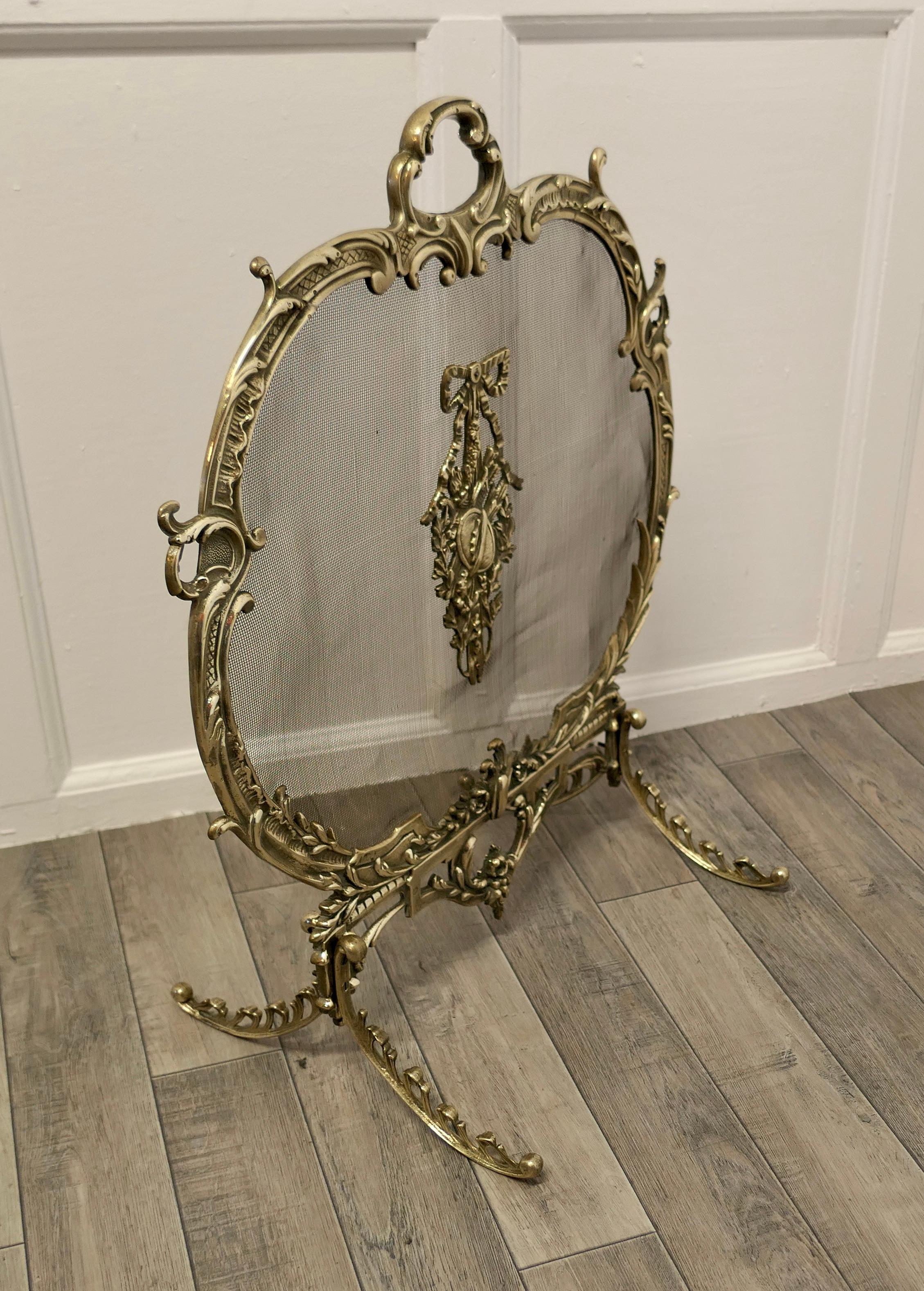 A Superb French Brass Rococo Fire Guard, Screen  The Fire guard is a superb   For Sale 2