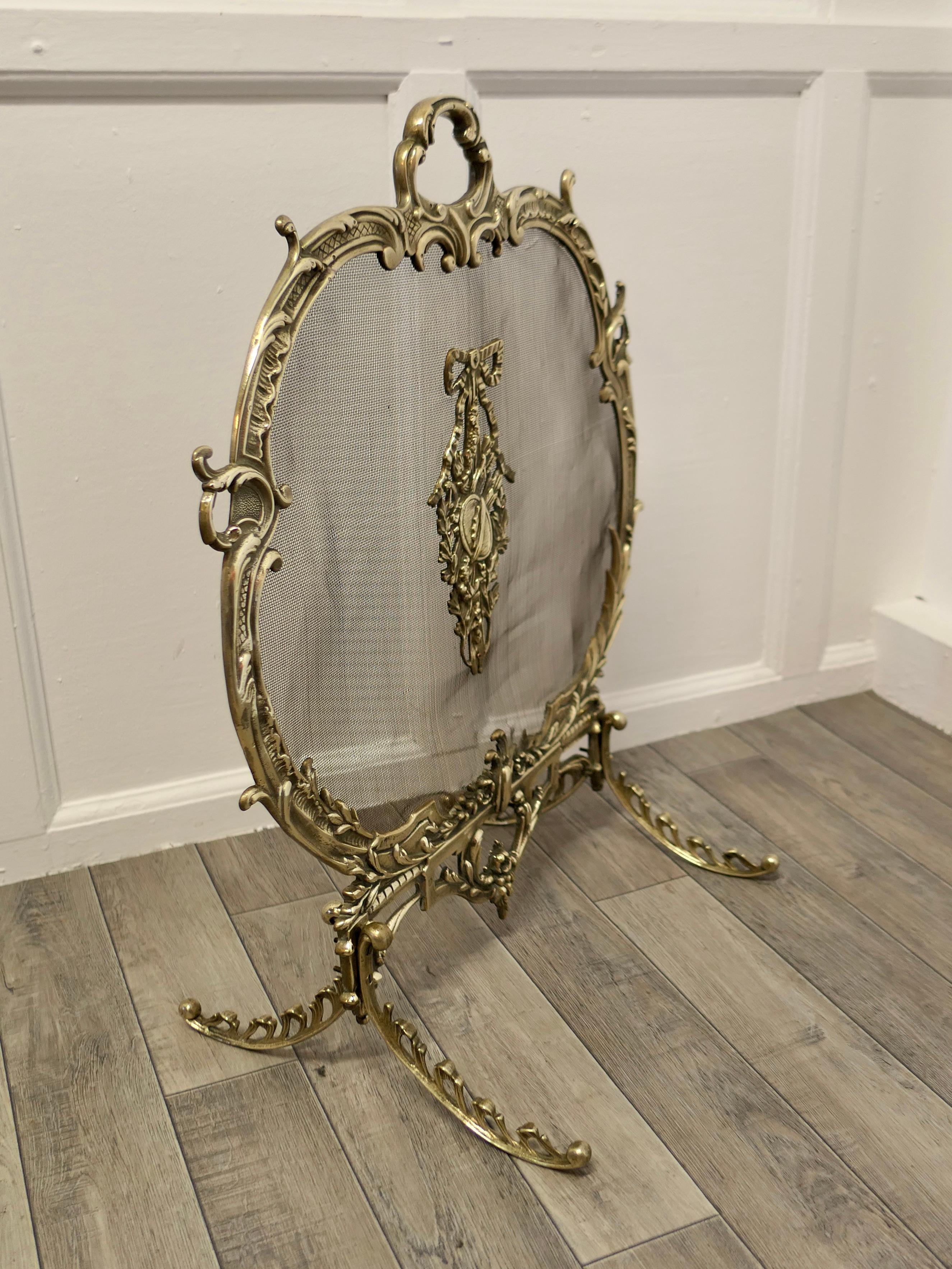 A Superb French Brass Rococo Fire Guard, Screen  The Fire guard is a superb   For Sale 3