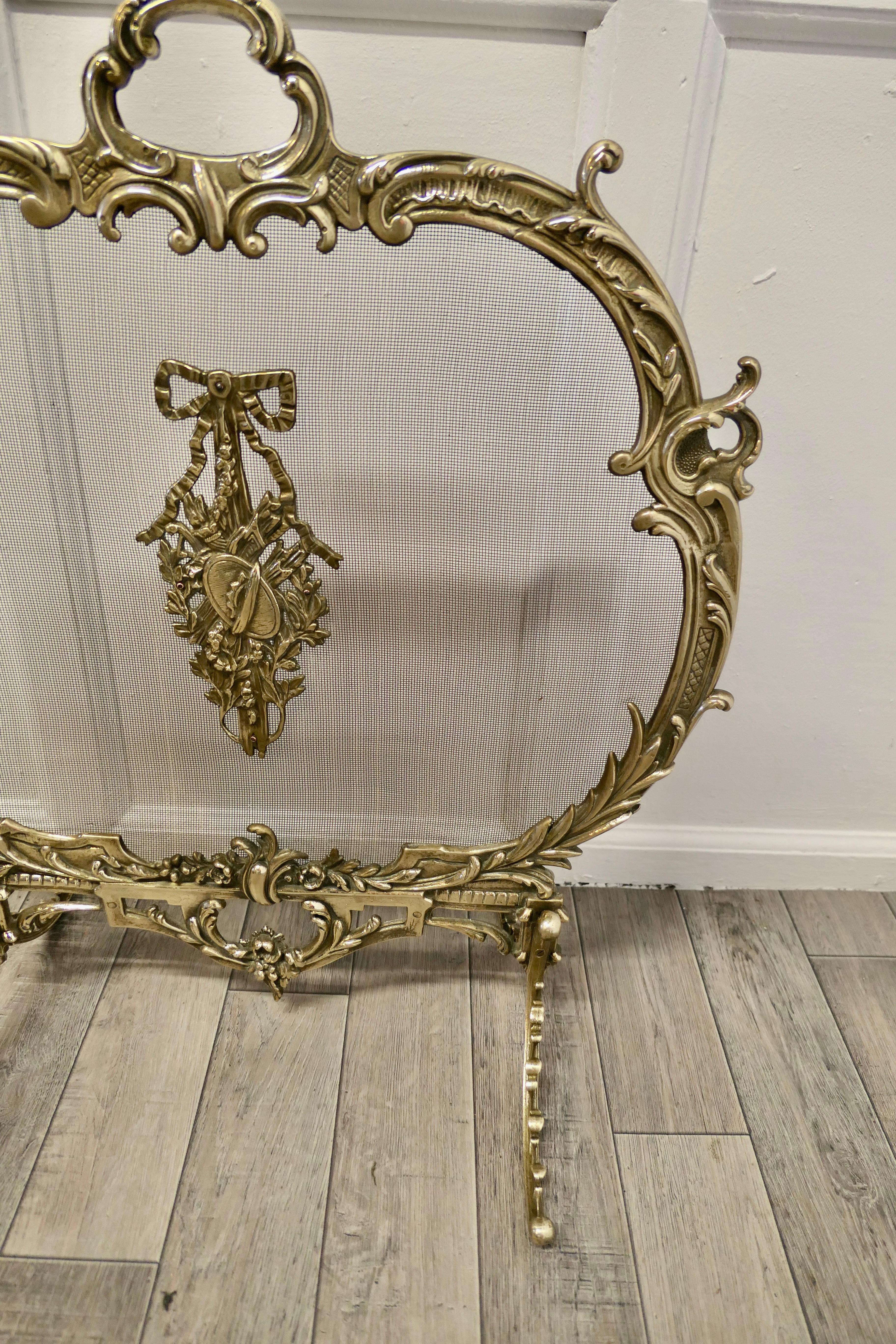 A Superb French Brass Rococo Fire Guard, Screen  The Fire guard is a superb   For Sale 4