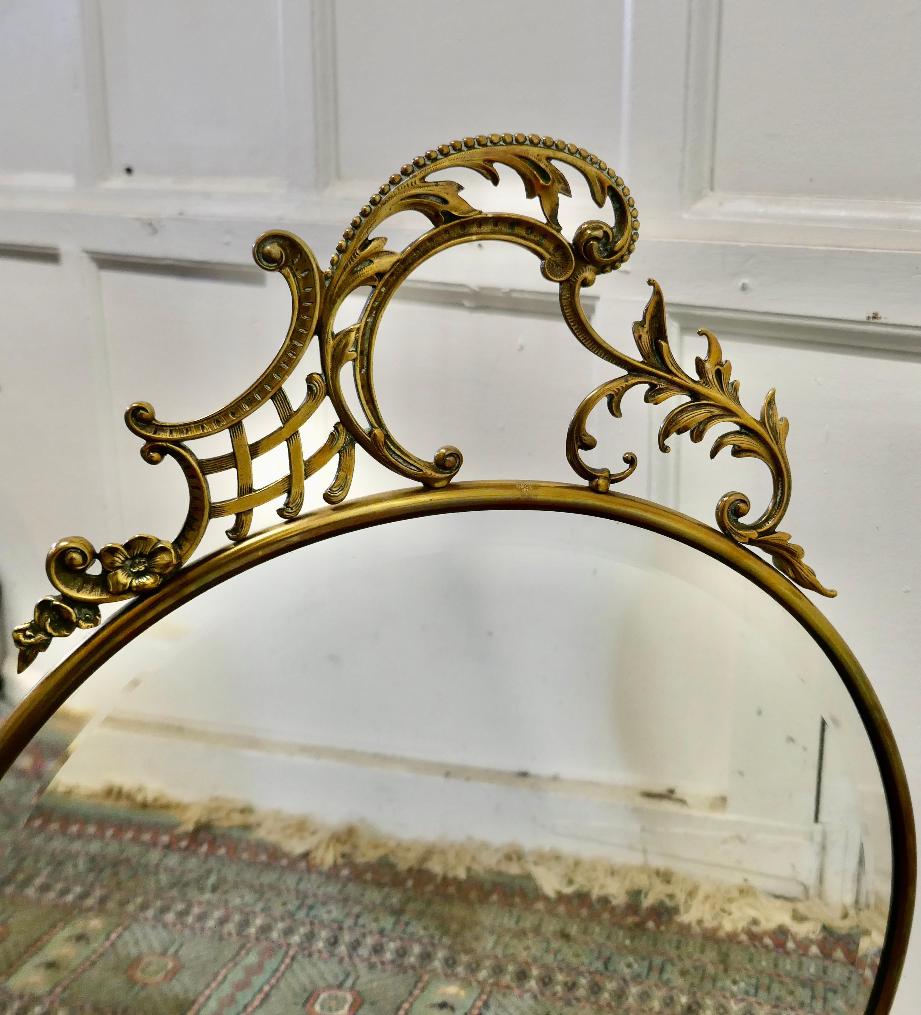 20th Century Superb French Brass Rococo Fire Screen For Sale