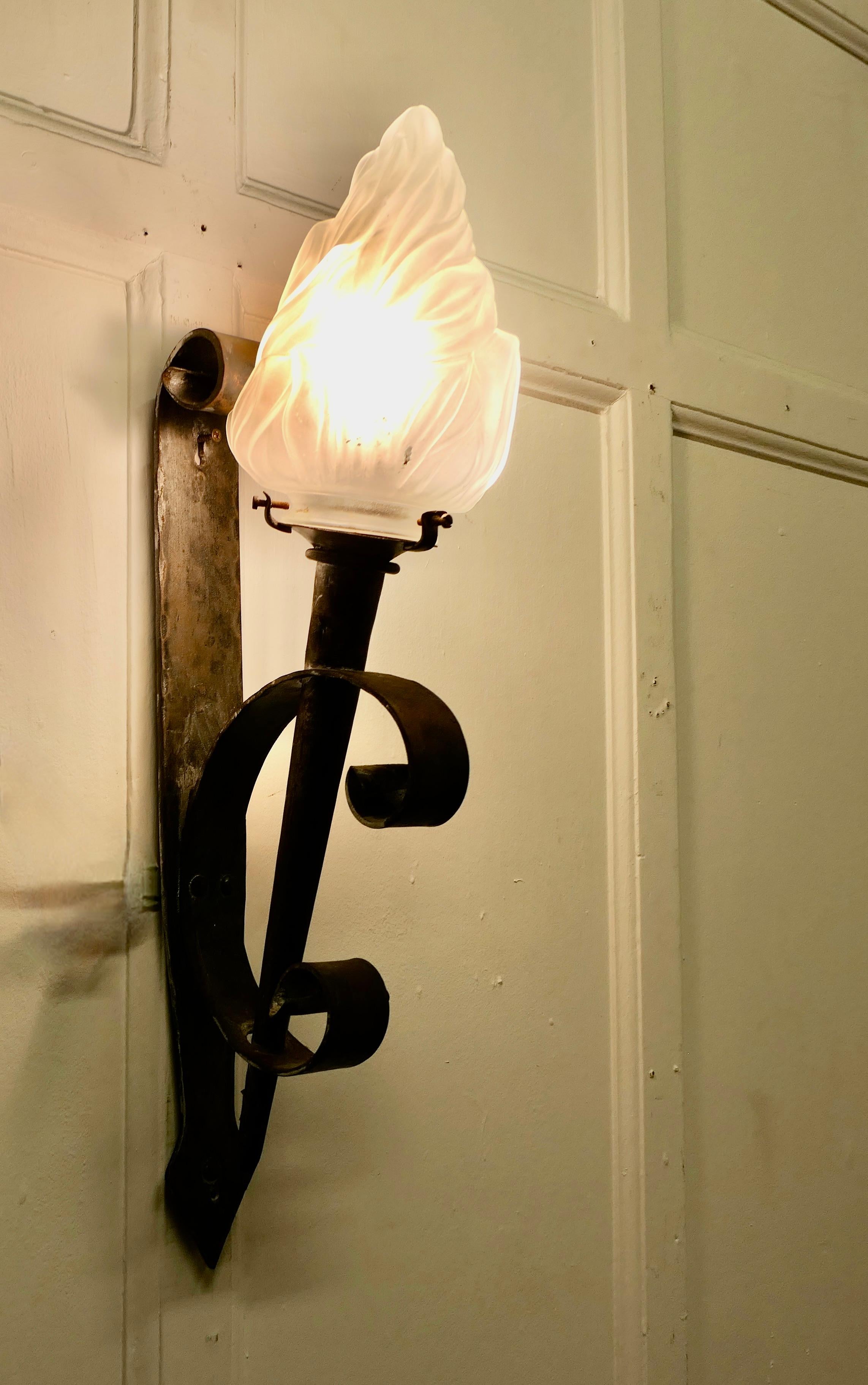 A Superb French Gothic Iron Wall Light    For Sale 1