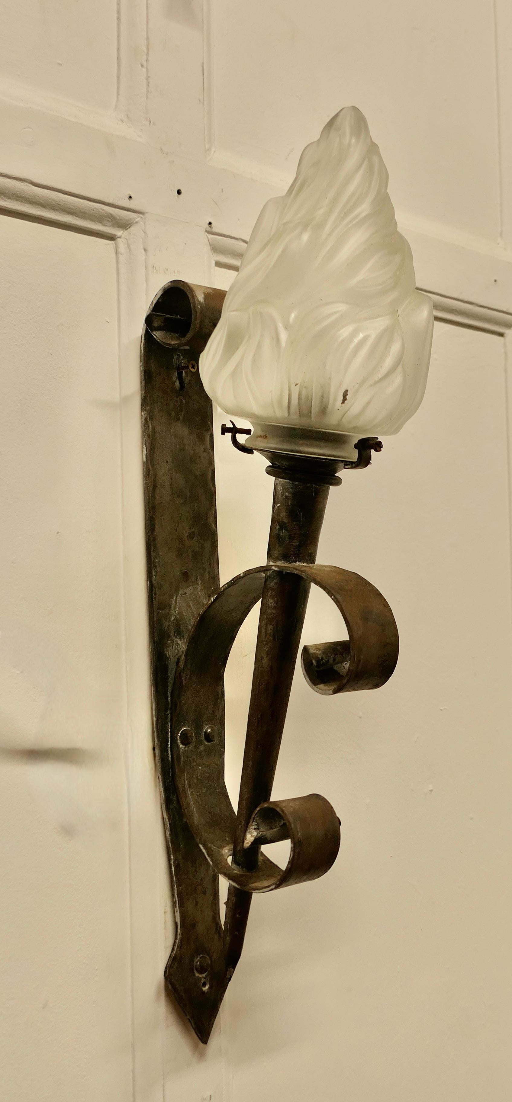 A Superb French Gothic Iron Wall Light    For Sale 5