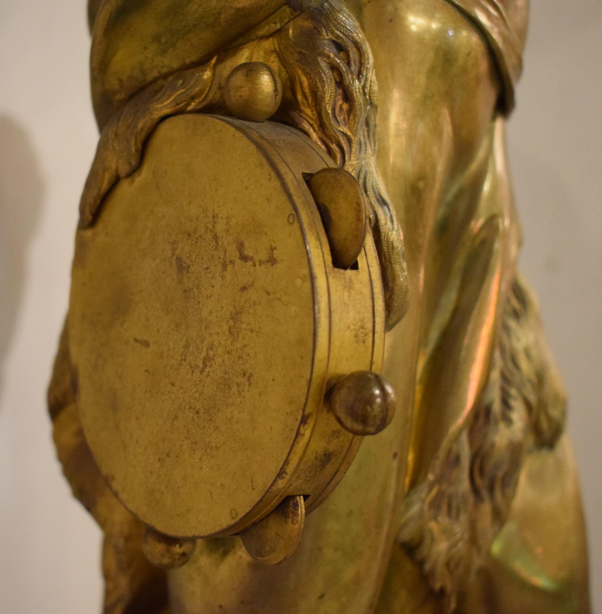 Superb Gilt Bronze Figural Lamp Base, signed Clodion, 1775. France For Sale 4
