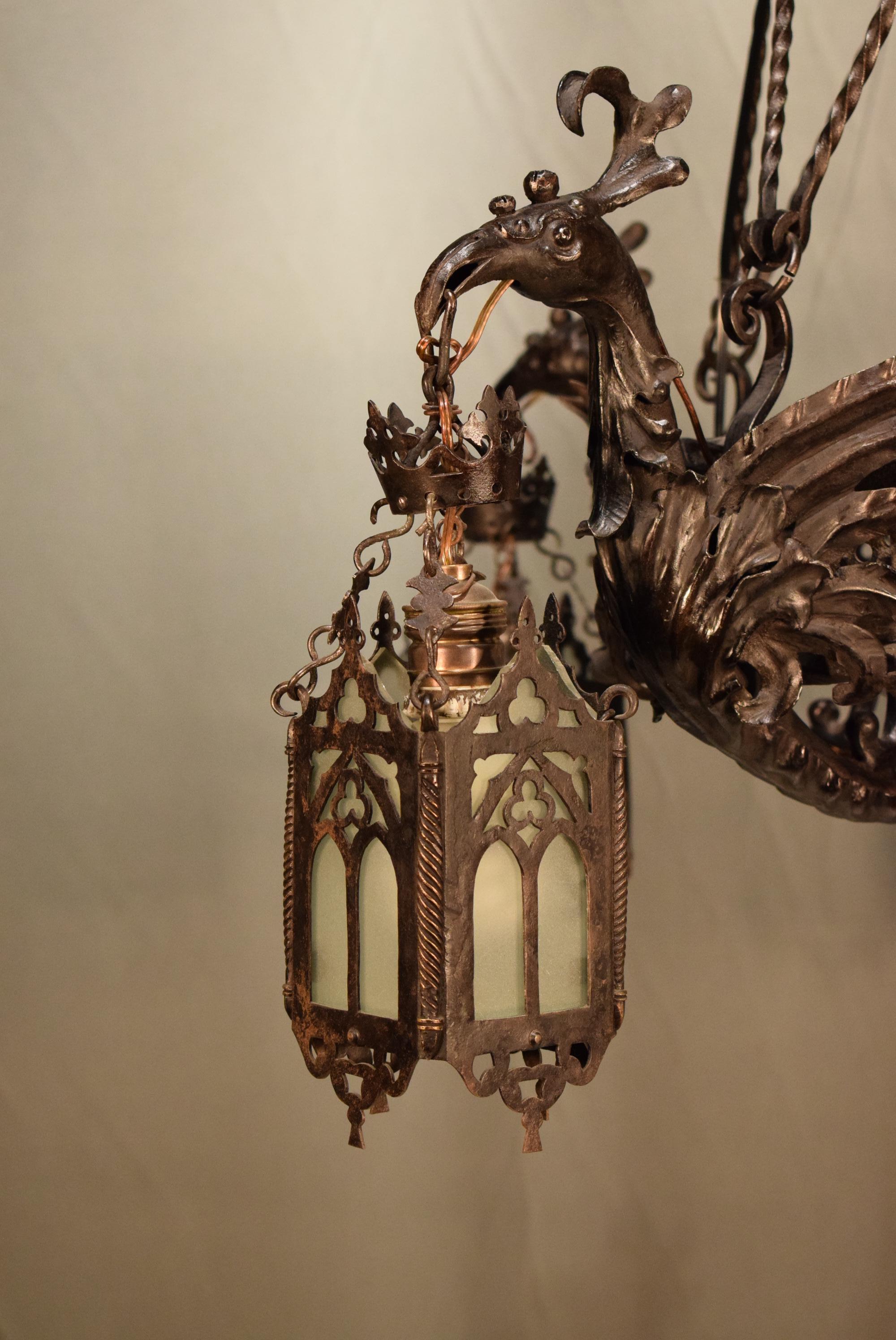 Début du 20ème siècle Superbe lustre en fer, France, datant d'environ 1920 en vente
