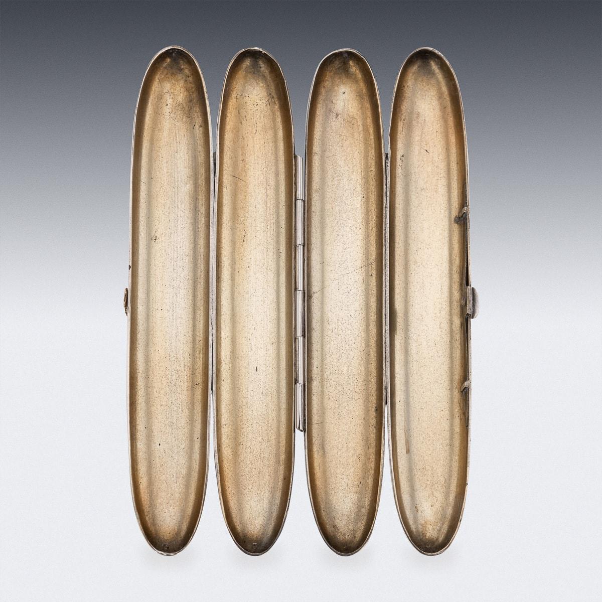 A Superb Japanese Solid Silver Twin Cigar Case, c.1930 1