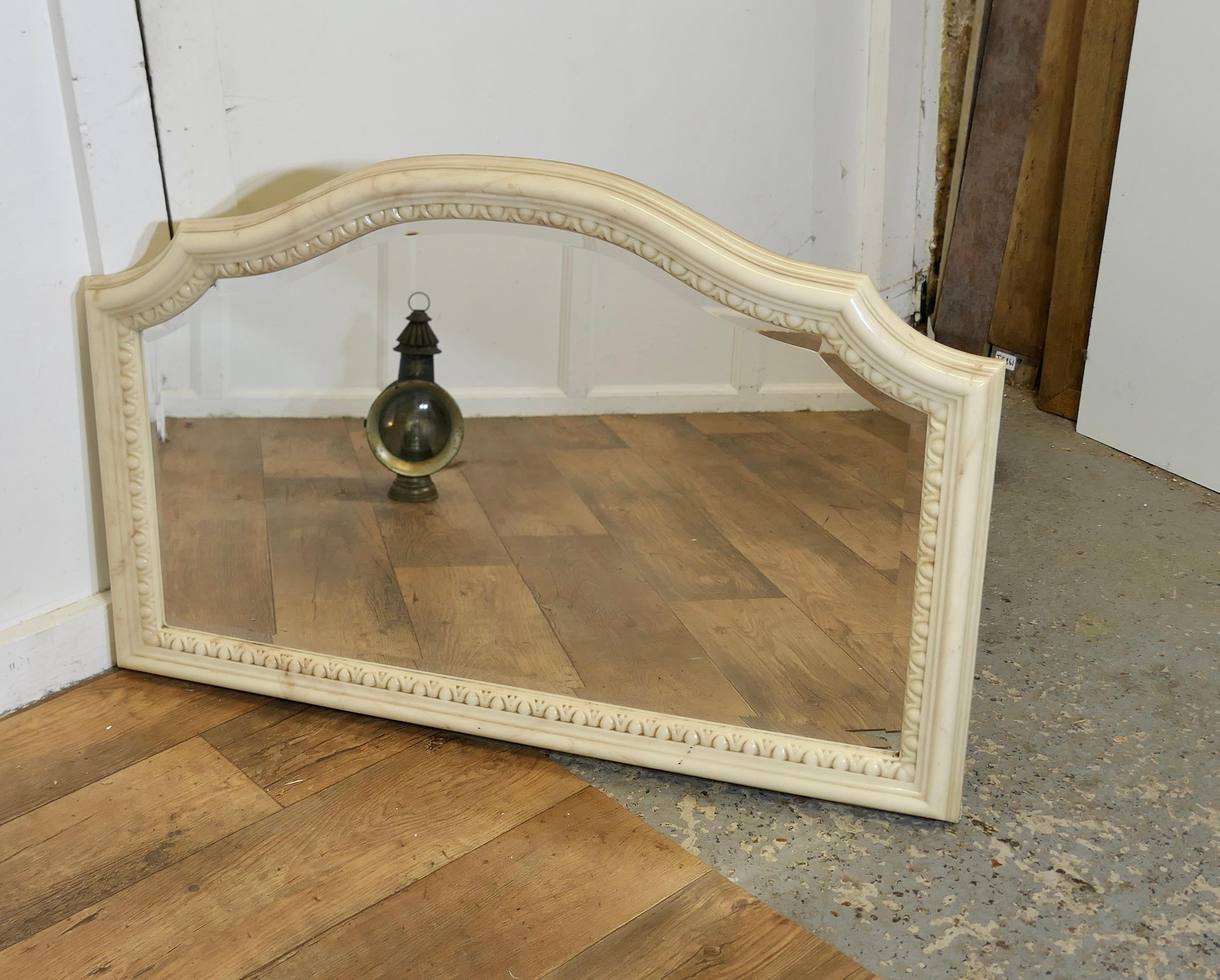 Mid-20th Century A Superb Large Carved Simulated Marble Overmantel Mirror For Sale