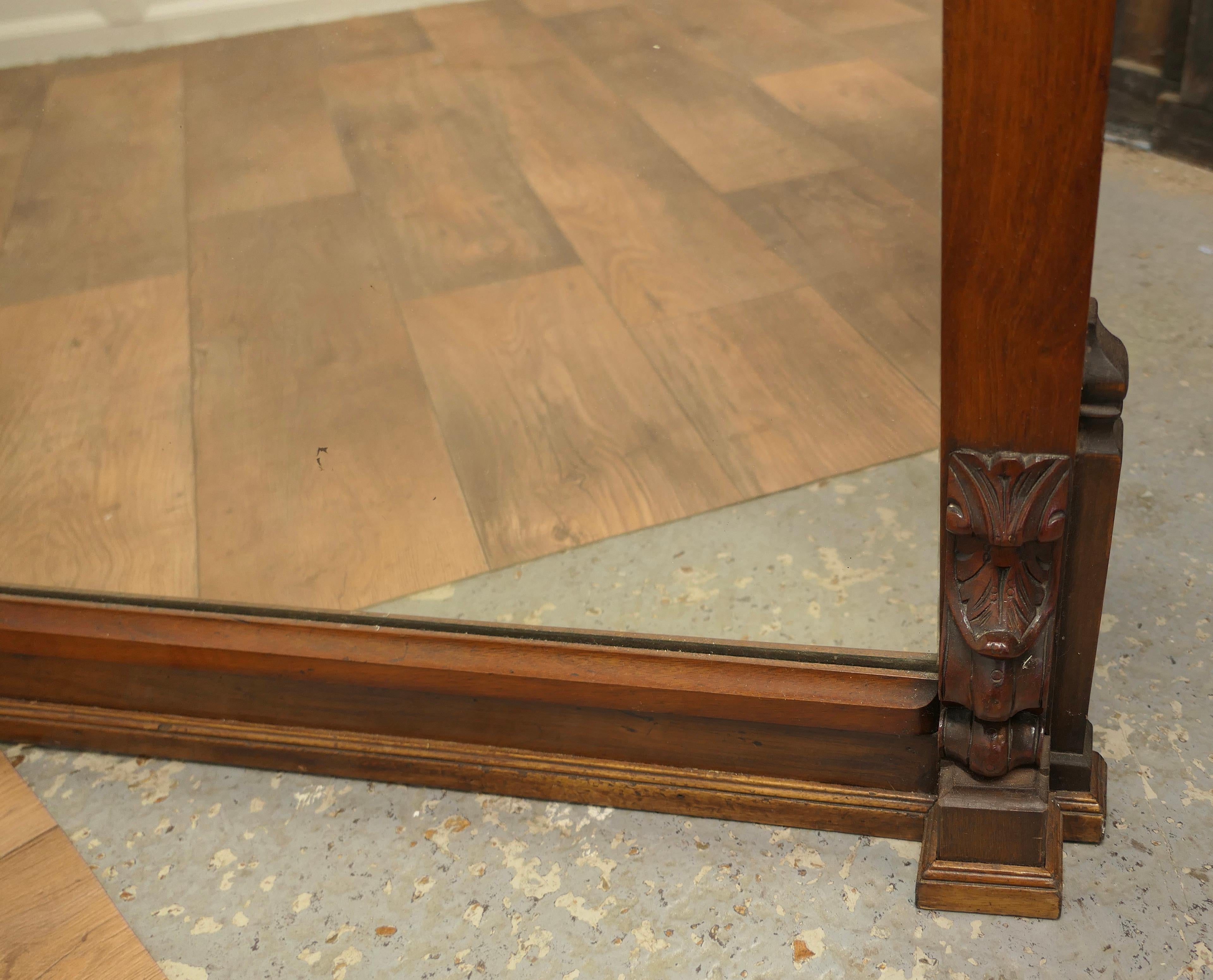 Superb Large Carved Walnut Overmantel Mirror, This Is a Striking Piece  For Sale 3