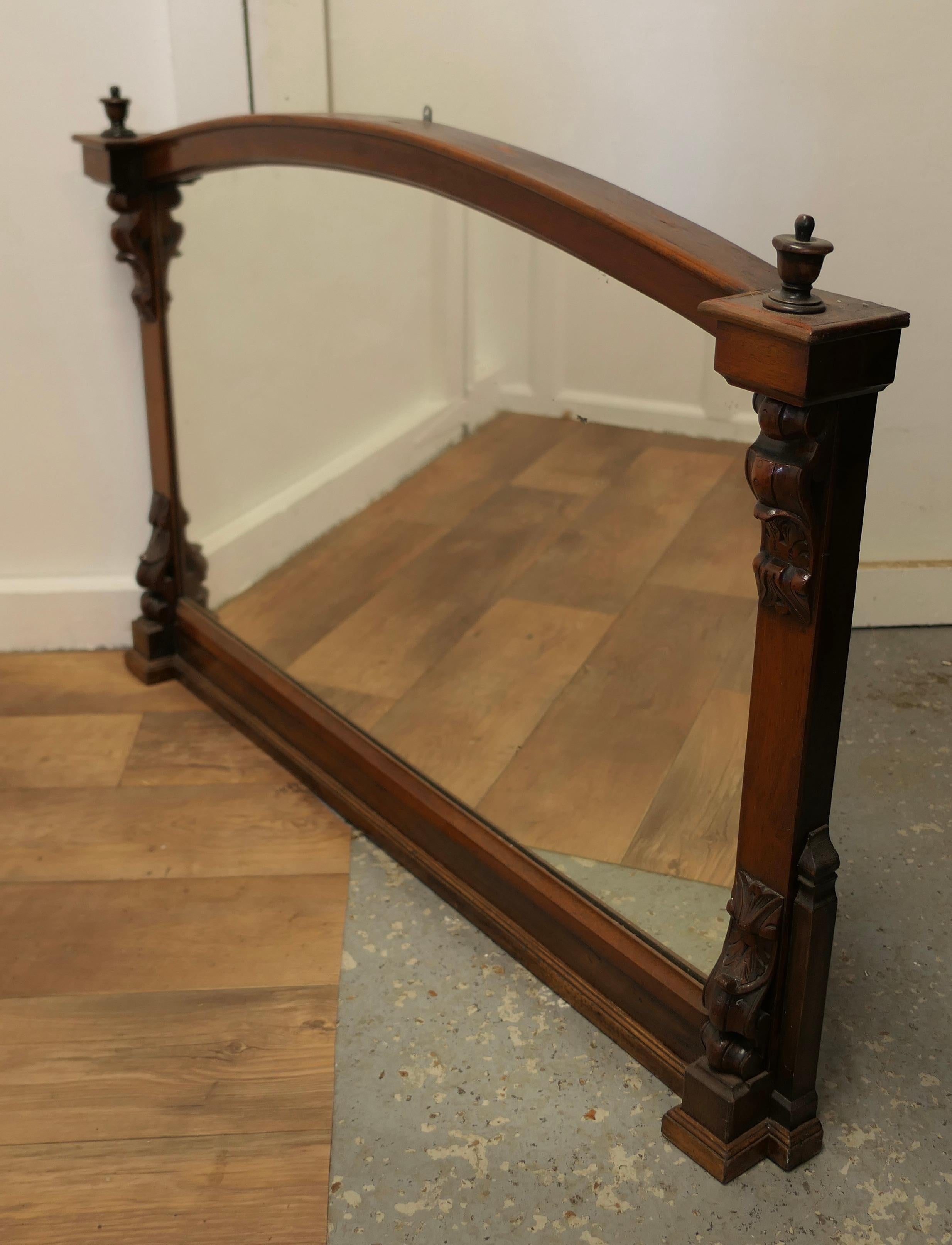 Superb Large Carved Walnut Overmantel Mirror, This Is a Striking Piece  For Sale 4