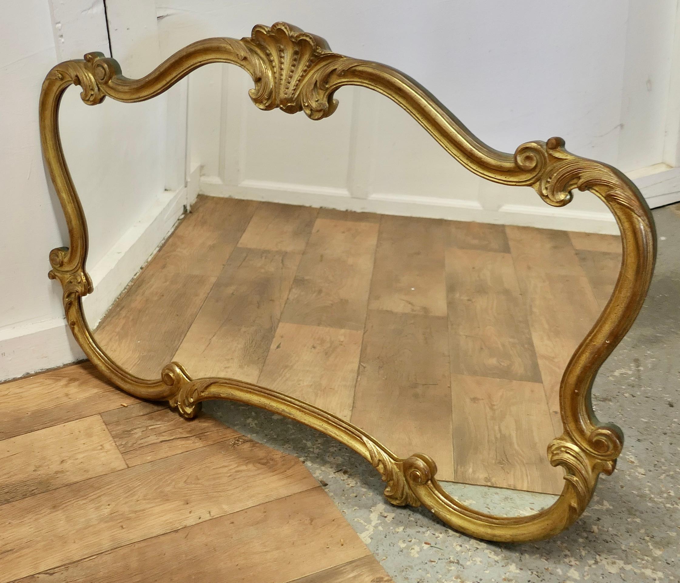 A Superb Large French Gilt Scallop Shaped Overmantel     In Good Condition In Chillerton, Isle of Wight