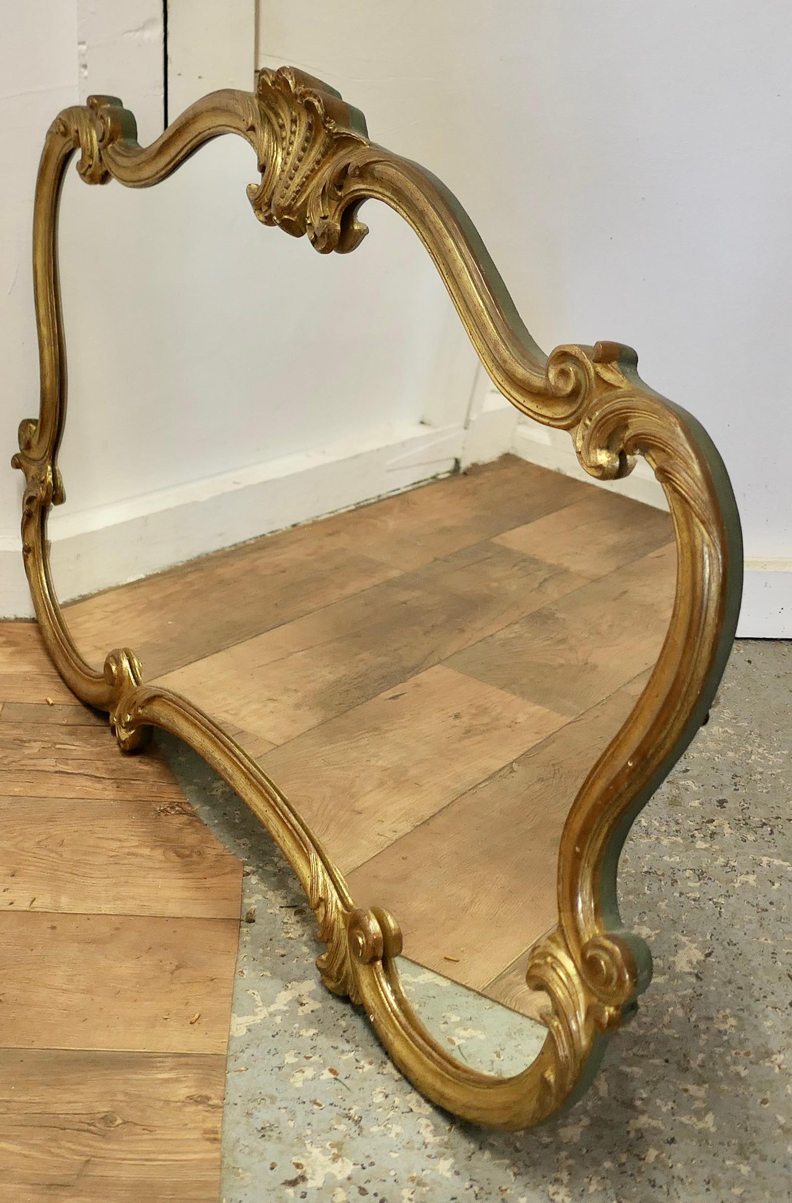19th Century A Superb Large French Gilt Scallop Shaped Overmantel    