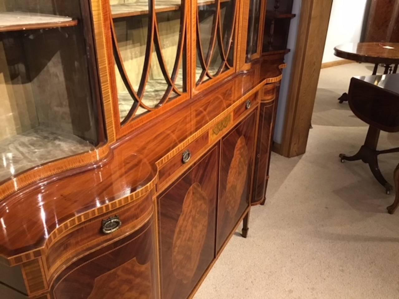 Superb Large Mahogany Edwardian Period Antique Display Cabinet by Maple & Co 3