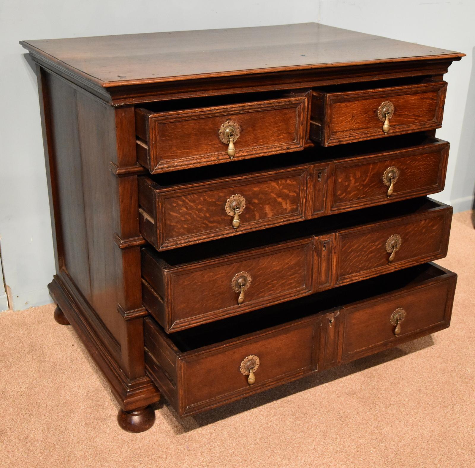 Charles II Superb Late 17th Century Oak Chest of Drawers