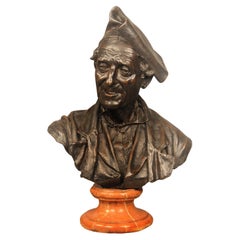 A Superb Late 19th Century Bronze Bust of a Spanish Man By Josep Monserrat