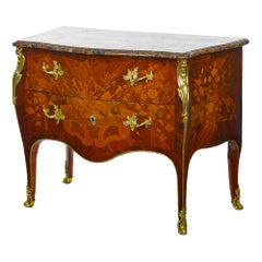 Antique Superb Marquetry Luis XV Commode, 18th Century